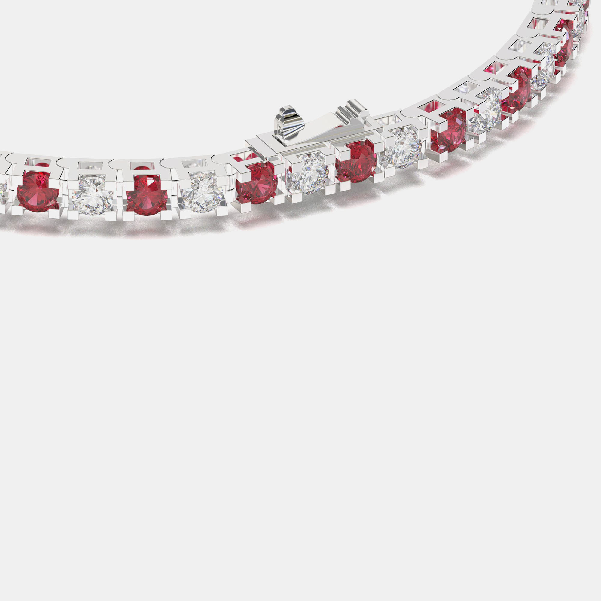 925 Sterling Silver Tennis Color & Lab Grown Diamond Bracelet 