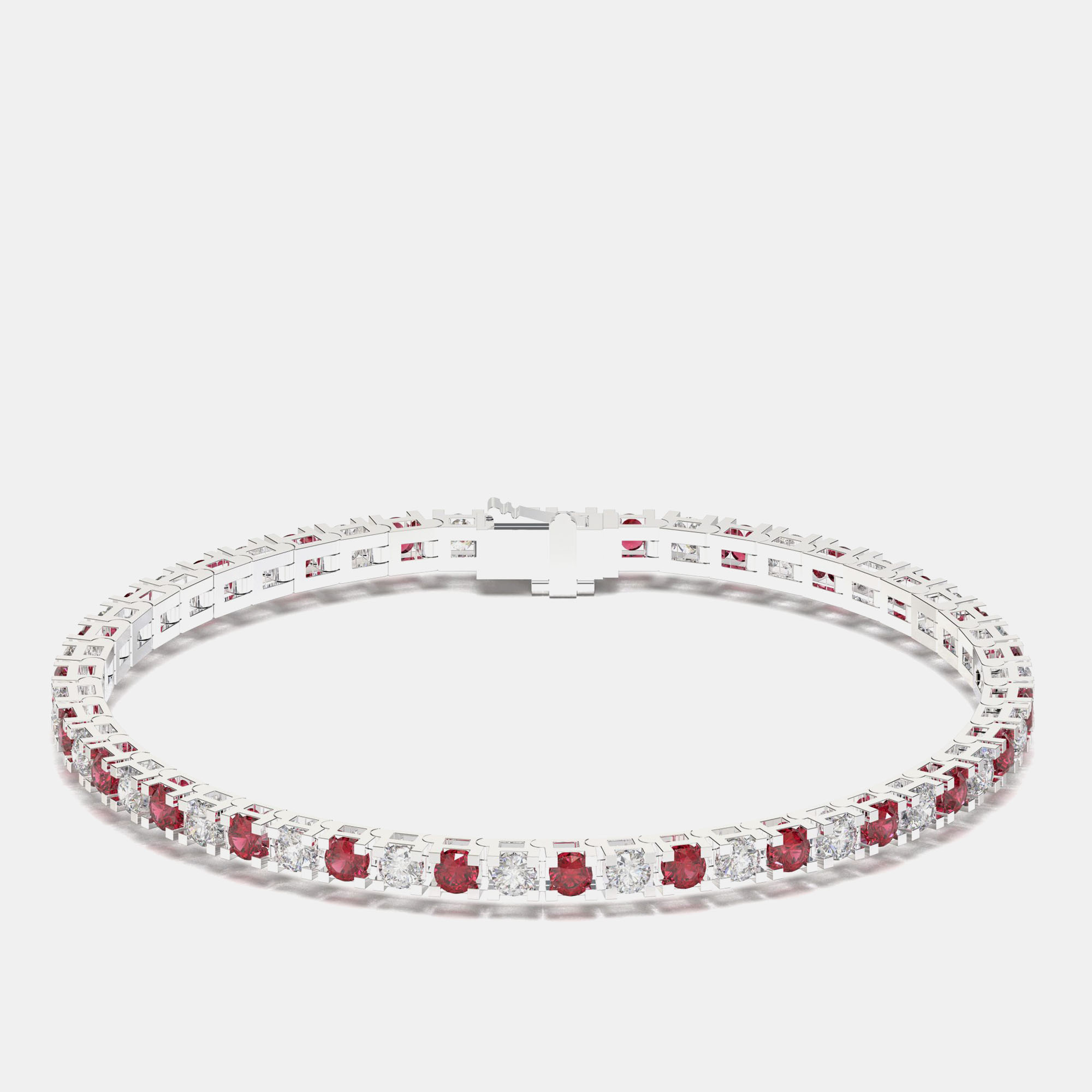 

925 Sterling Silver Tennis Color & Lab Grown Diamond Bracelet