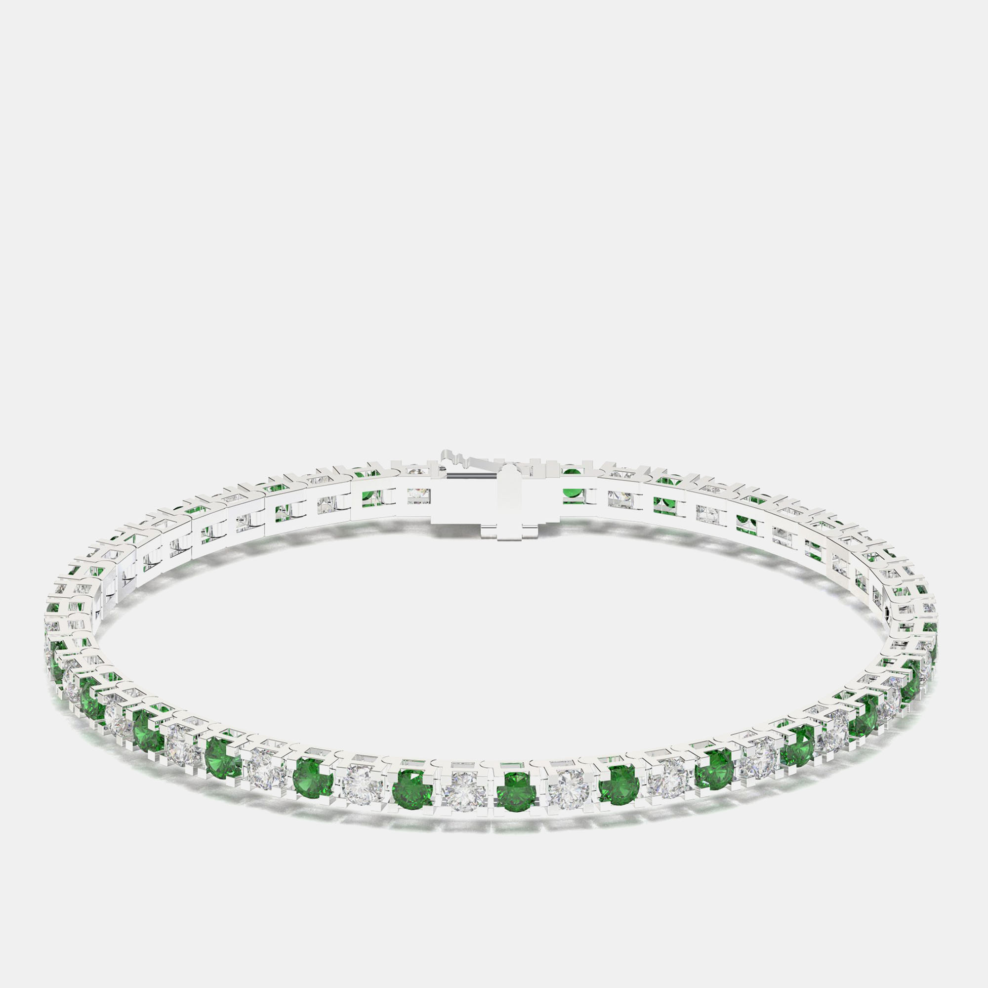 

925 Sterling Silver Tennis Color & Lab Grown Diamond Bracelet