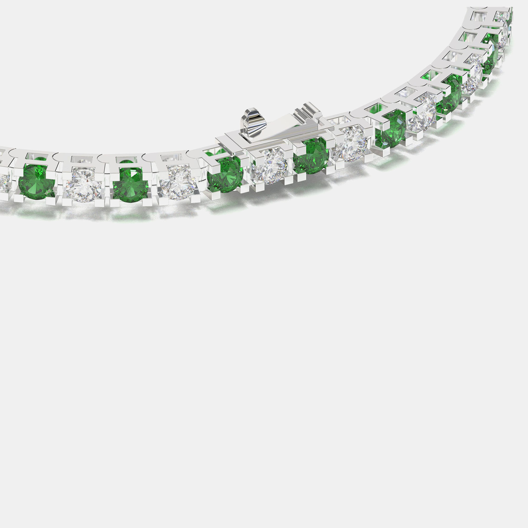 925 Sterling Silver Tennis Color & Lab Grown Diamond Bracelet 