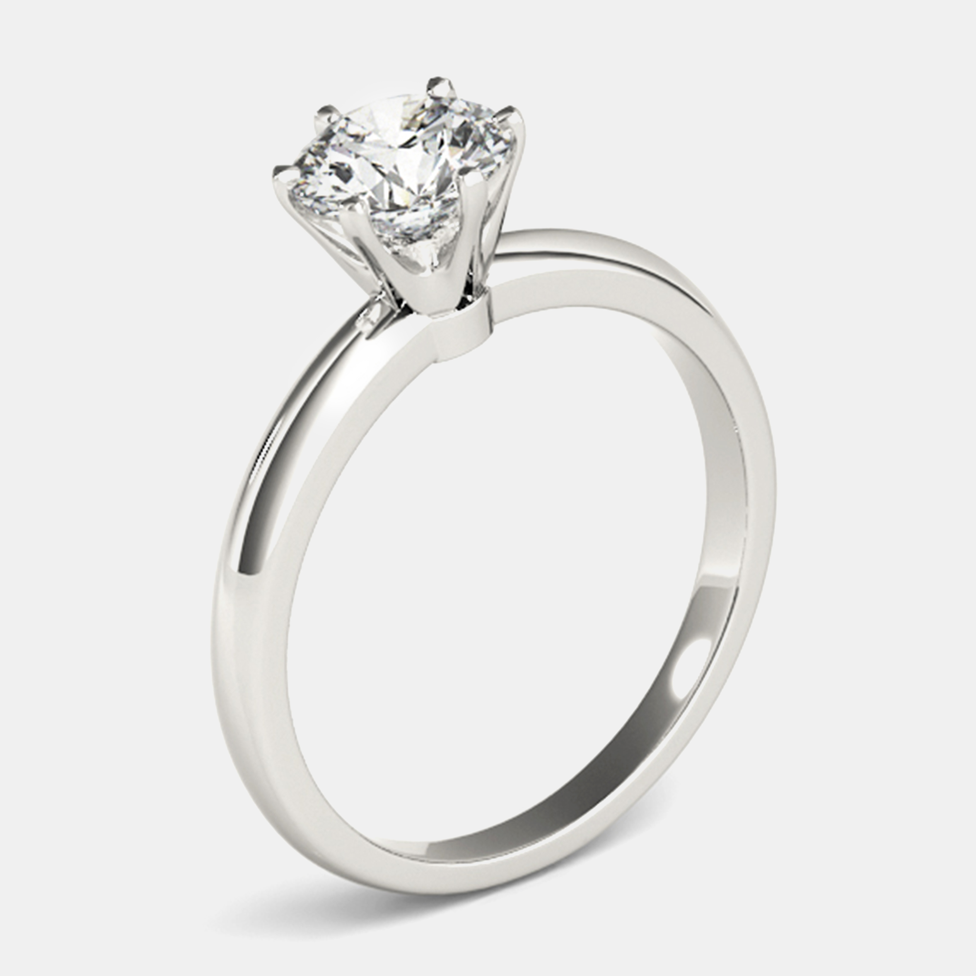 Pre-owned Made By Man 14k Round Plain Solitaire Ring (1/2 Ctw)