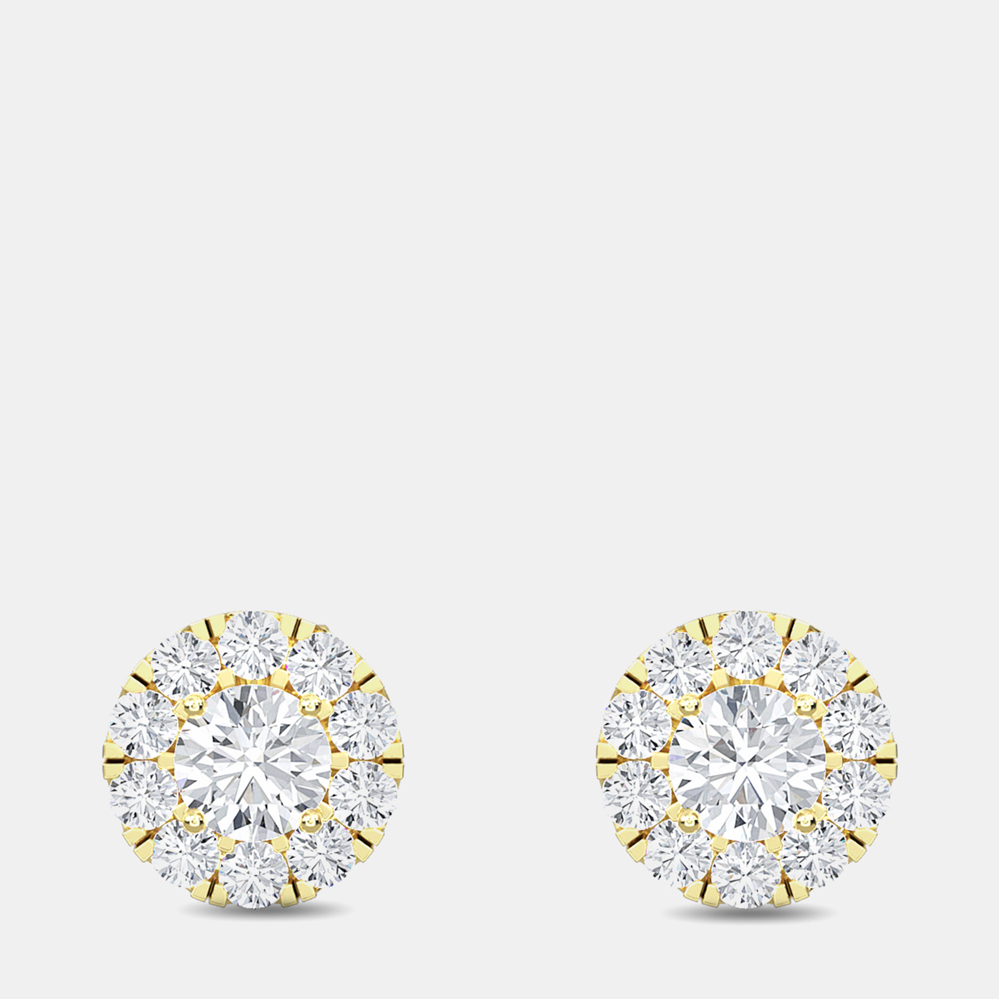 Pre-owned Made By Man 14k Halo Round Earrings (1/4 Ctw)