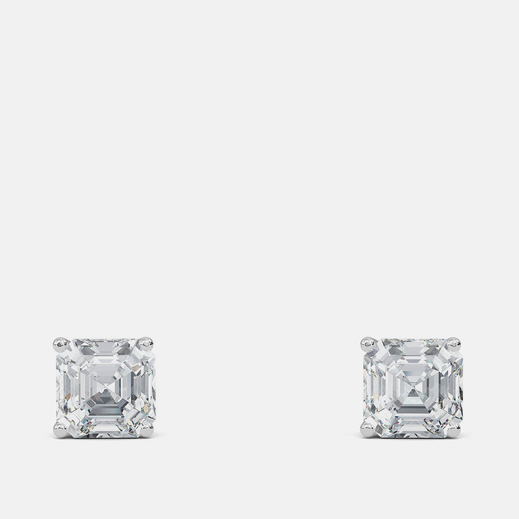 

5.00 Ct Asscher 14K White Gold Lab Grown Diamond Solitaire 4 Prong Earring