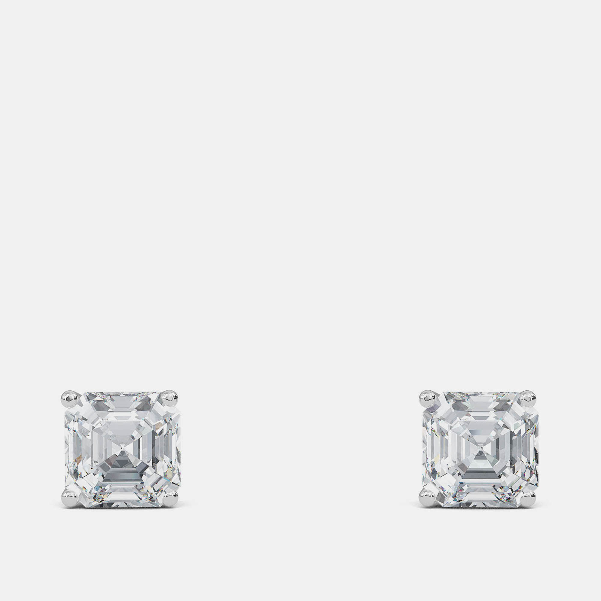 

8.00 Ct Asscher 14K White Gold Lab Grown Diamond Solitaire 4 Prong Earring