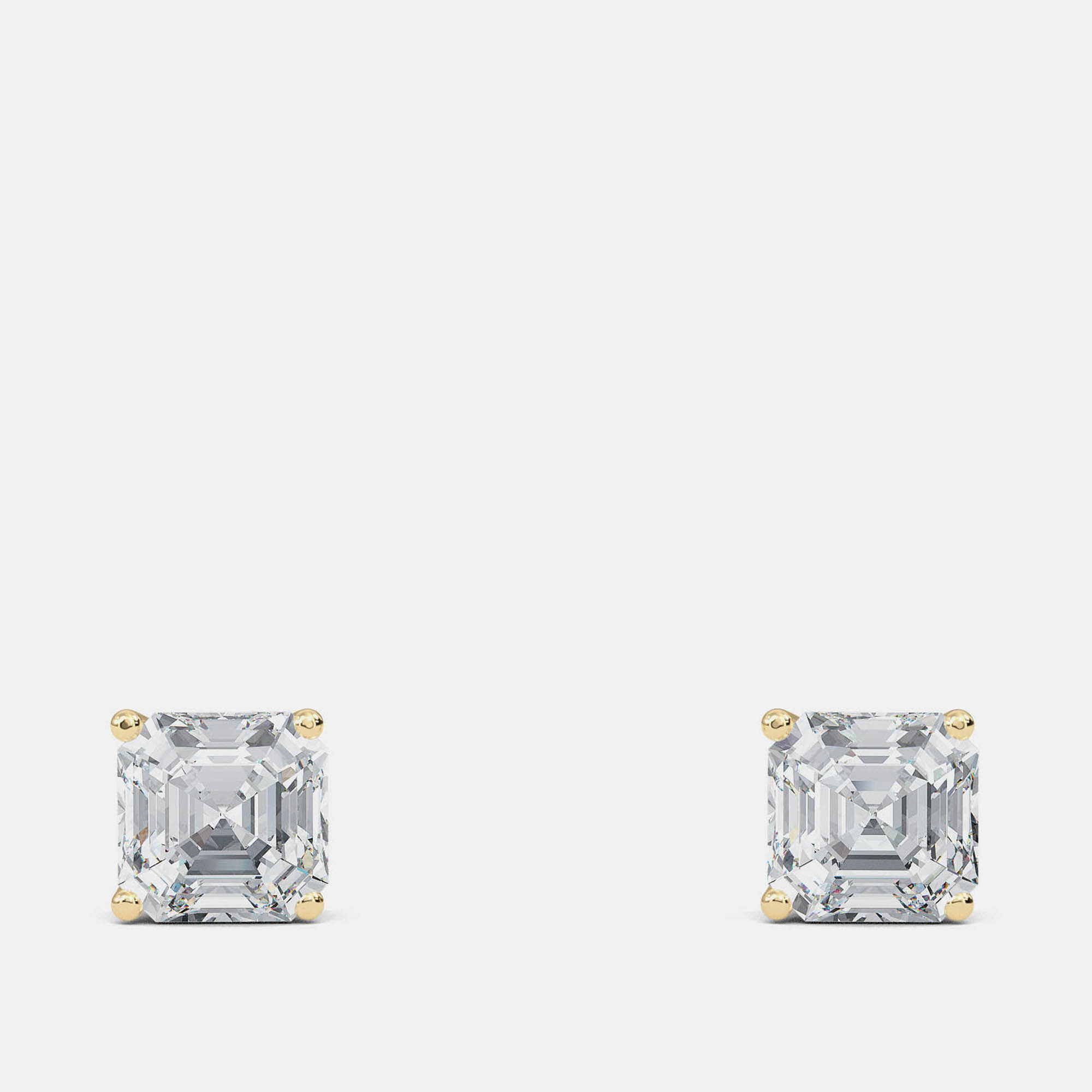 

5.00 Ct Asscher 14K Yellow Gold Lab Grown Diamond Solitaire 4 Prong Earring
