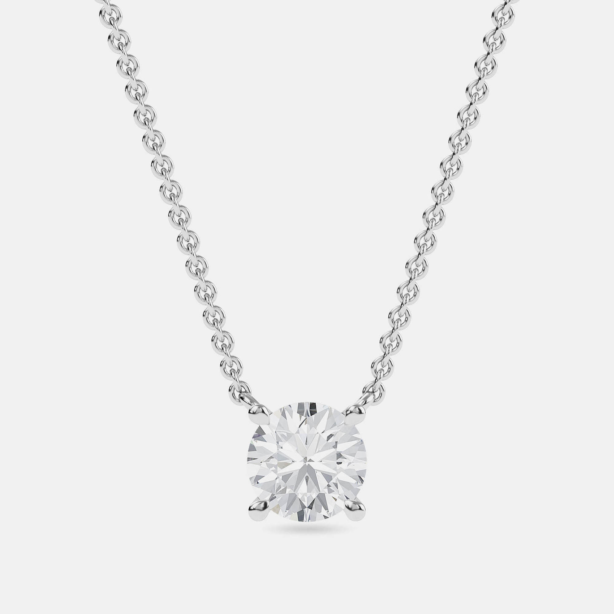 

4.00 Ct Round 14K White Gold Lab Grown Diamonds Solitaire 4 Prong Pendant