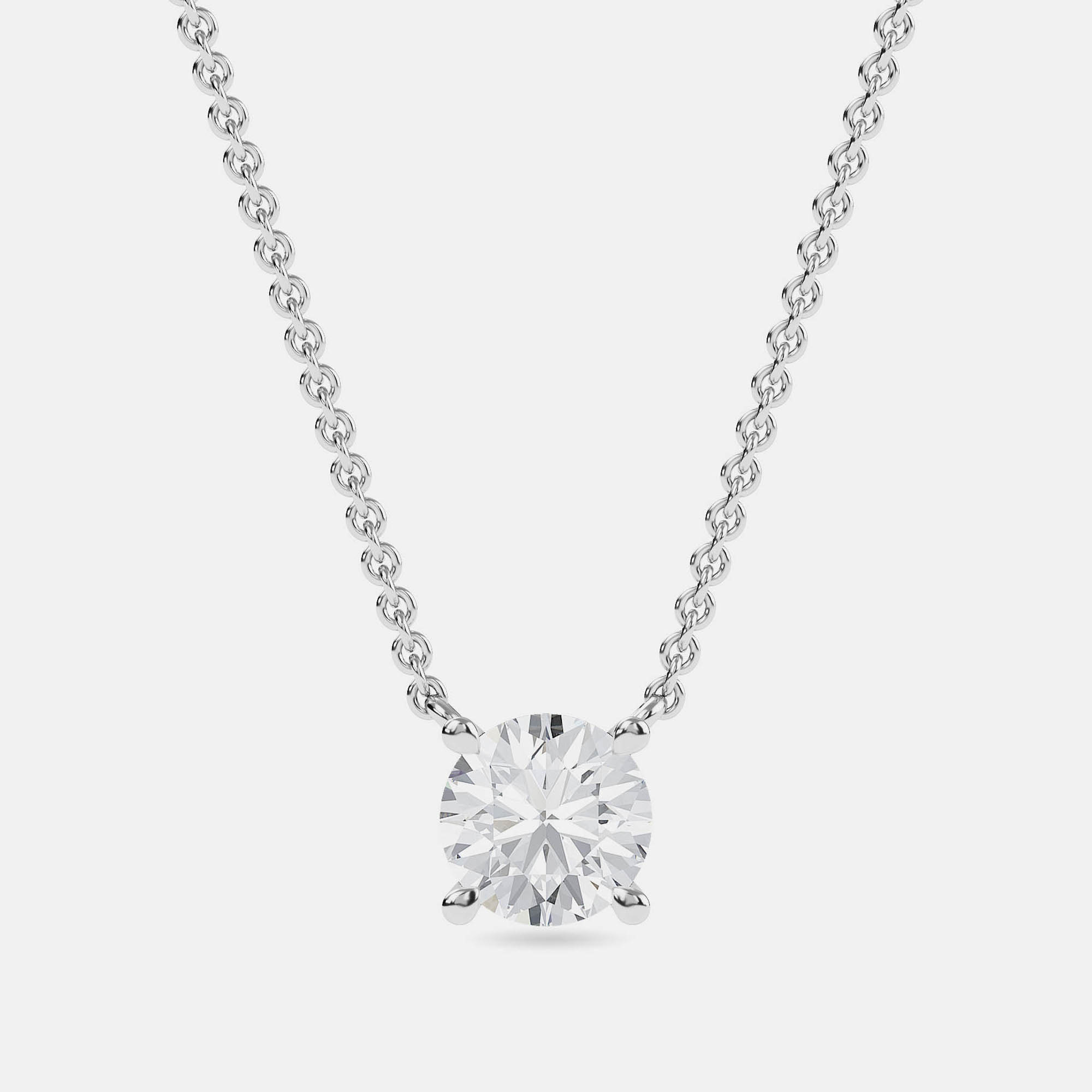 

5.00 Ct Round 14K White Gold Lab Grown Diamonds Solitaire 4 Prong Pendant