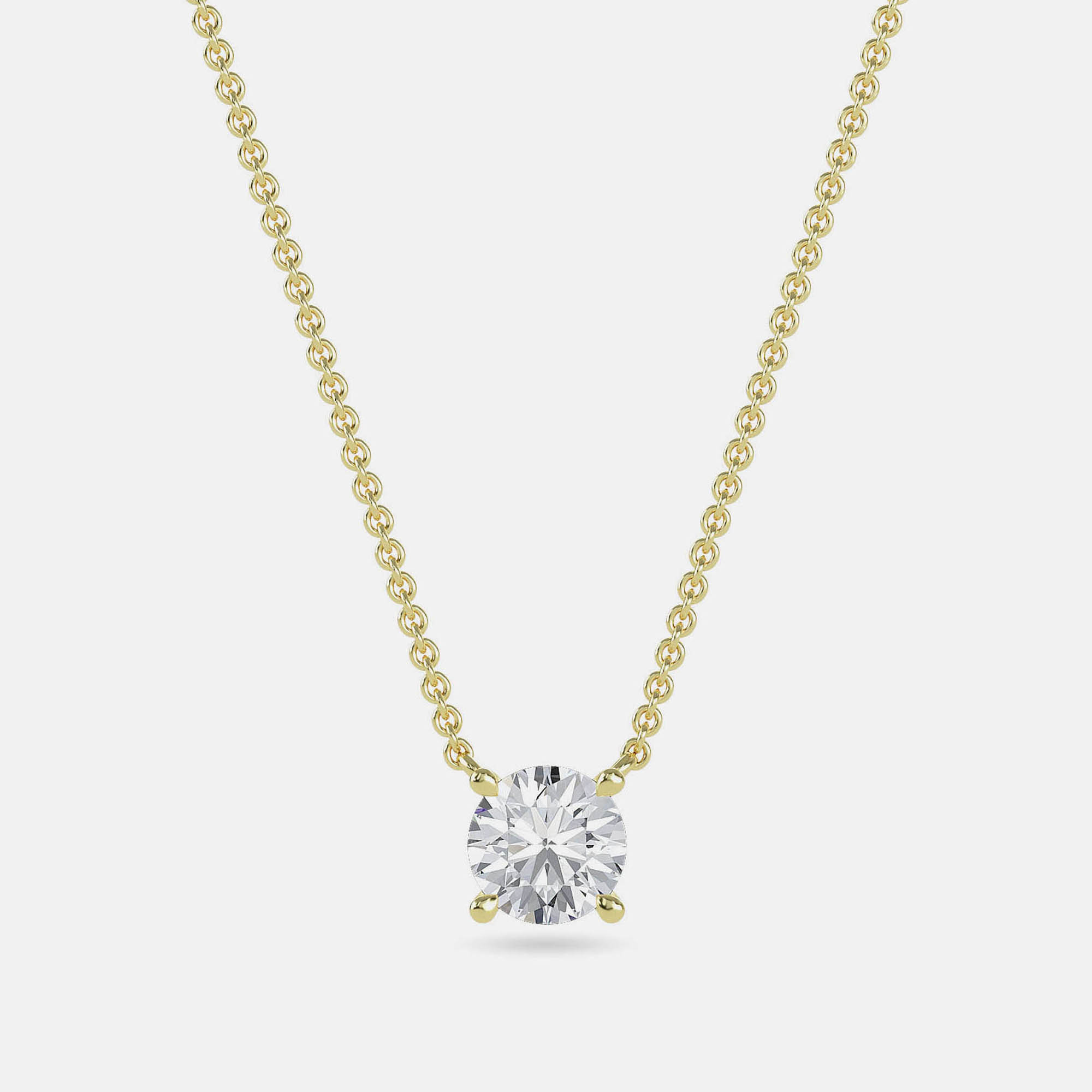 

5.00 Ct Round 14K Yellow Gold Lab Grown Diamonds Solitaire 4 Prong Pendant