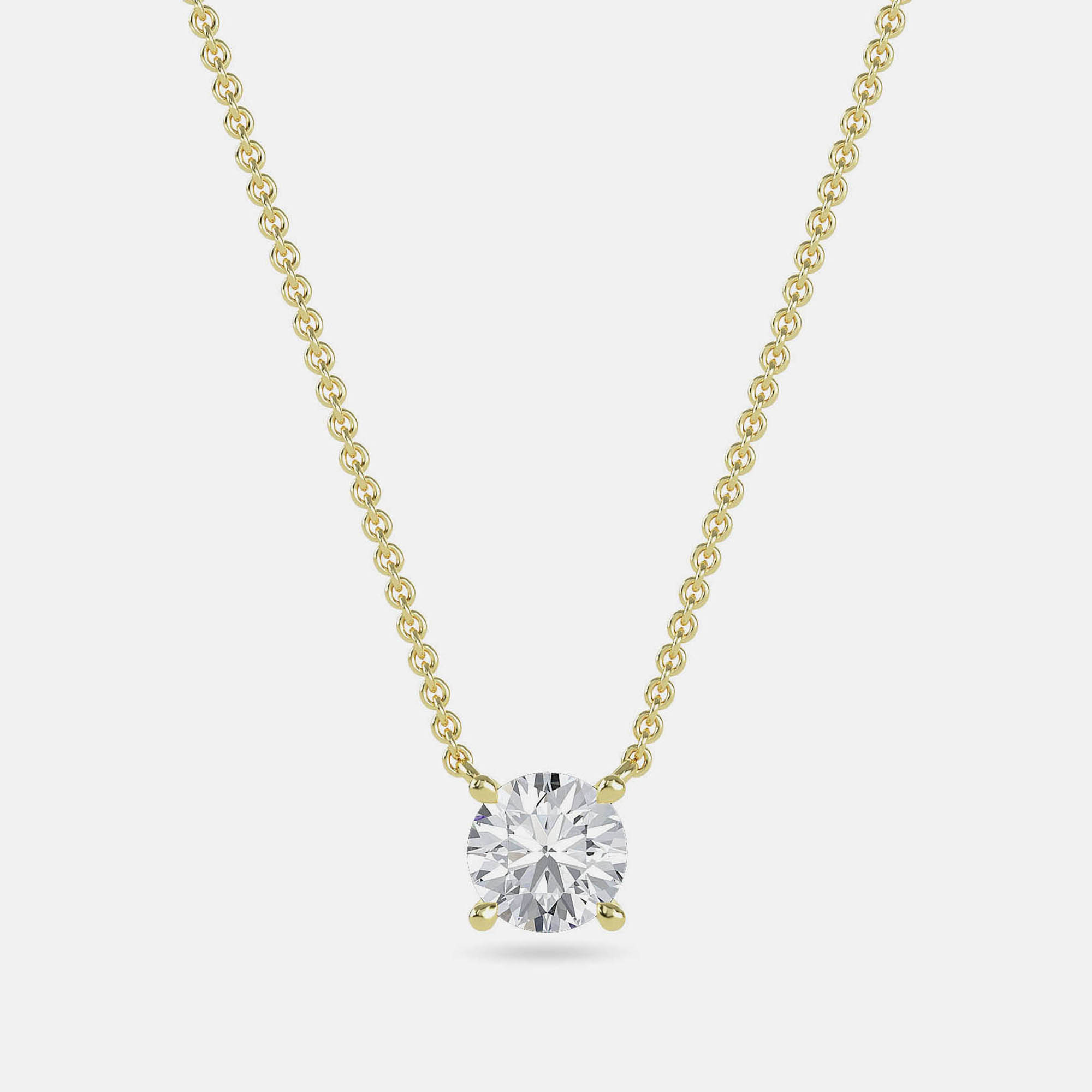 

8.00 Ct Round 14K Yellow Gold Lab Grown Diamonds Solitaire 4 Prong Pendant