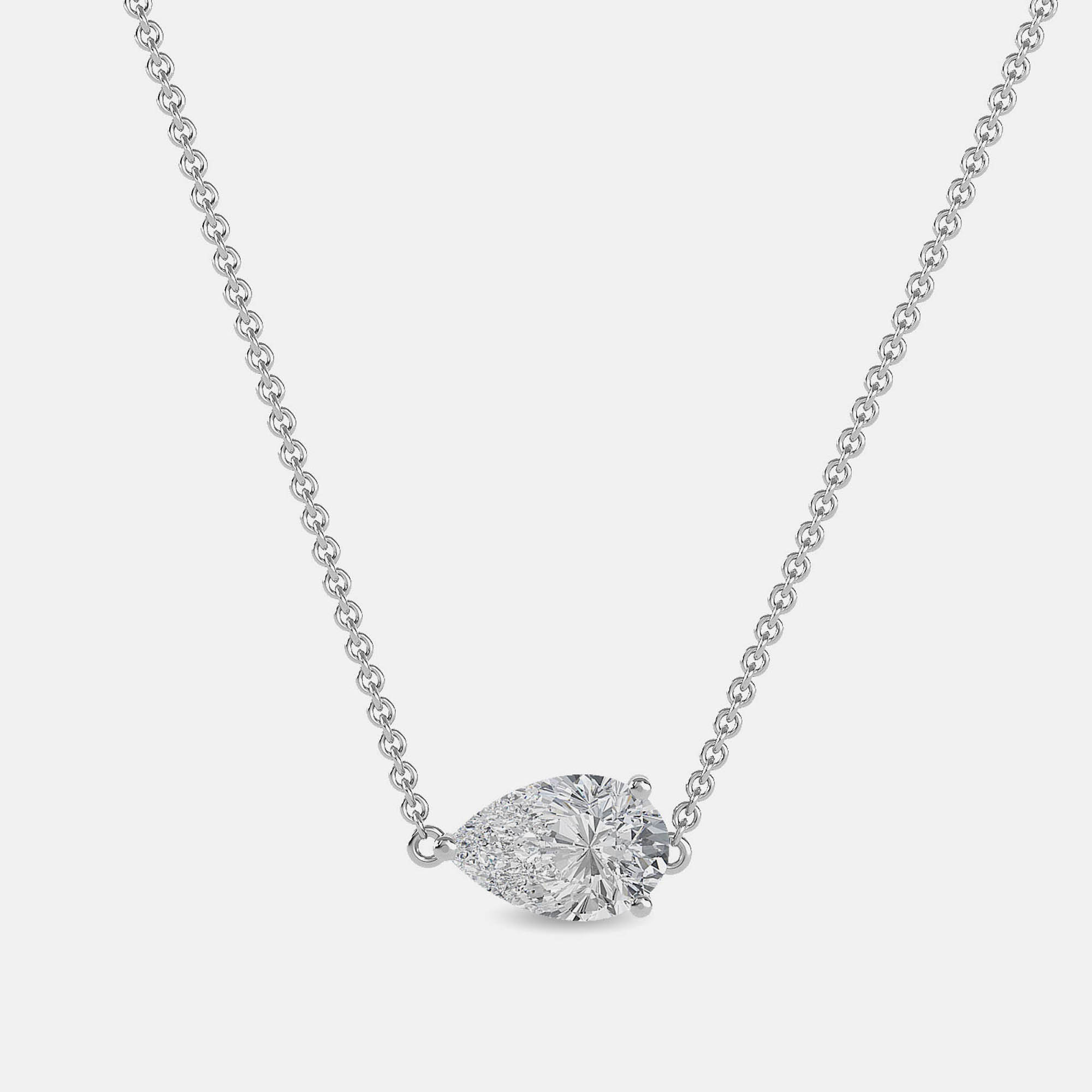 

8.00 Ct Pear 14K White Gold Lab Grown Diamonds Solitaire 3 Prong Pendant