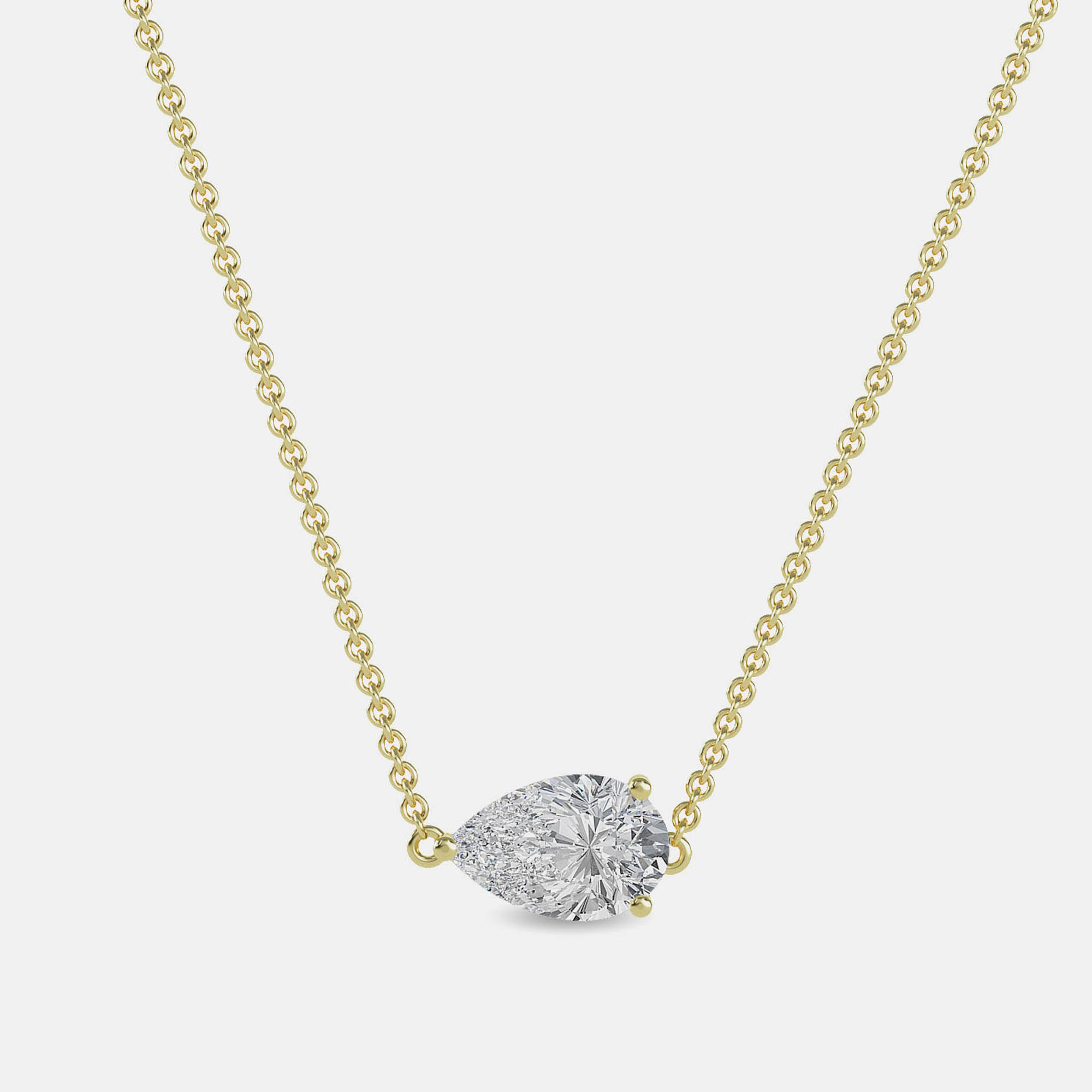 

7.00 Ct Pear 14K Yellow Gold Lab Grown Diamonds Solitaire 3 Prong Pendant