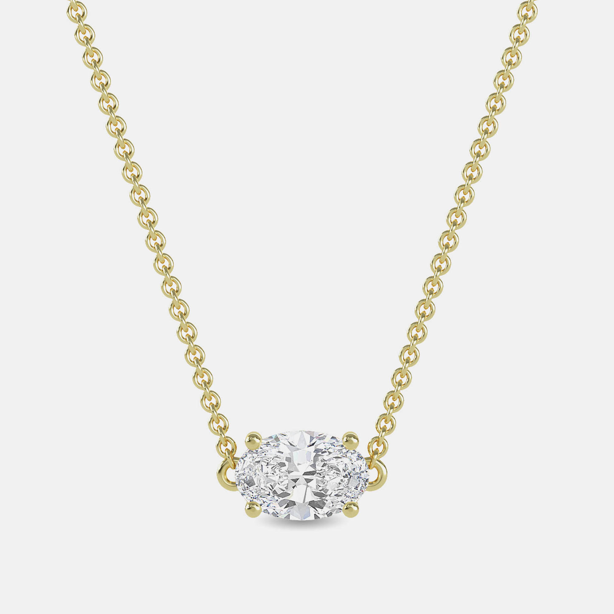 

5.00 Ct Oval 14K Yellow Gold Lab Grown Diamonds Solitaire 4 Prong Pendant