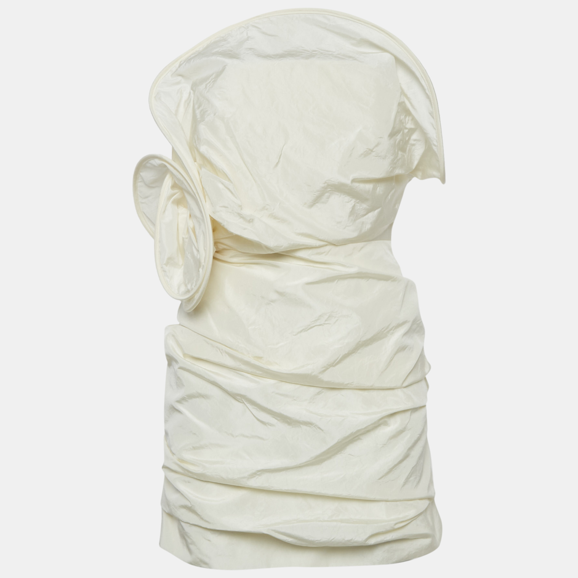 

Magda Butrym White Silk Structured Detail Corset Mini Dress S