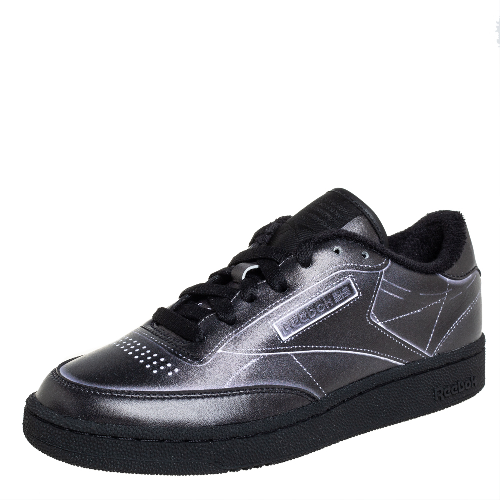 Pre-owned Maison Margiela X Reebok Dark Grey Leather Project 0 Low Top Sneaker Size 36