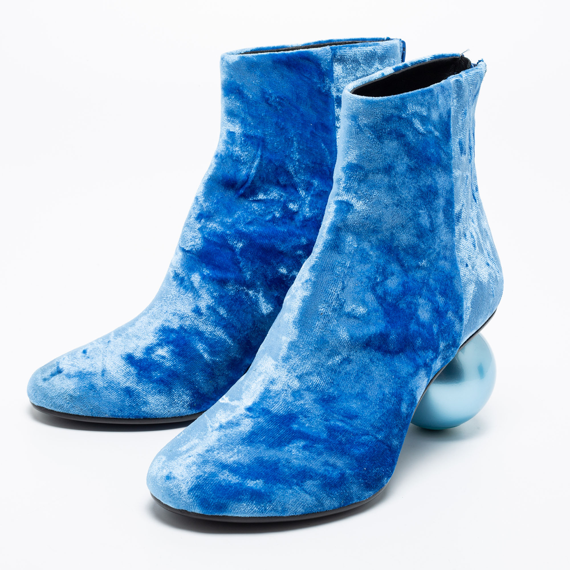 

Maison Martin Margiela Blue Velvet Ankle Boots Size