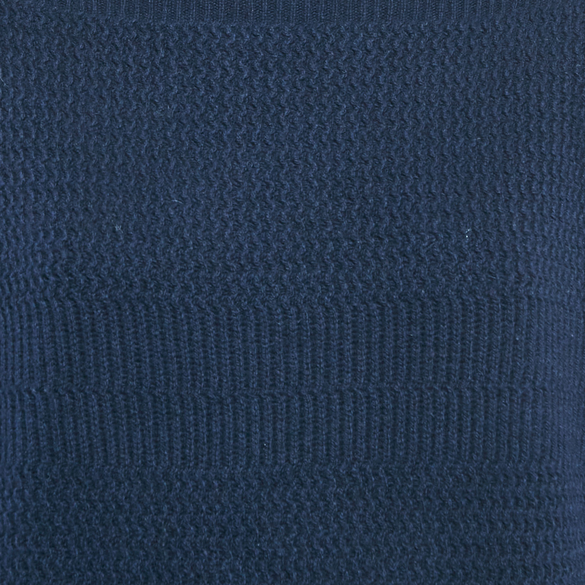 Maison Martin Margiela Navy Blue Patterned Wool Knit Sweater S 