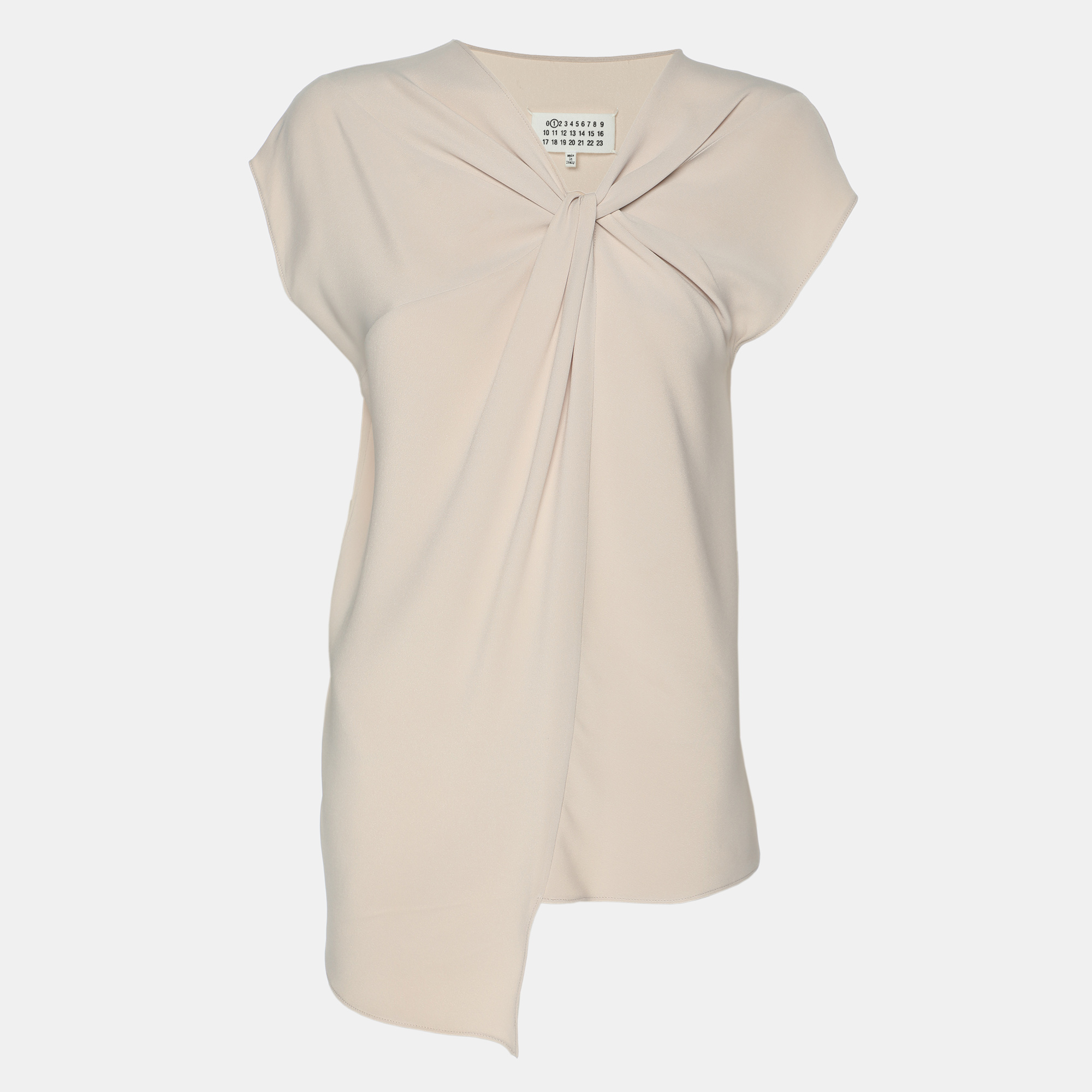 

Maison Martin Margiela Beige Crepe Silk Knot Detail Top M