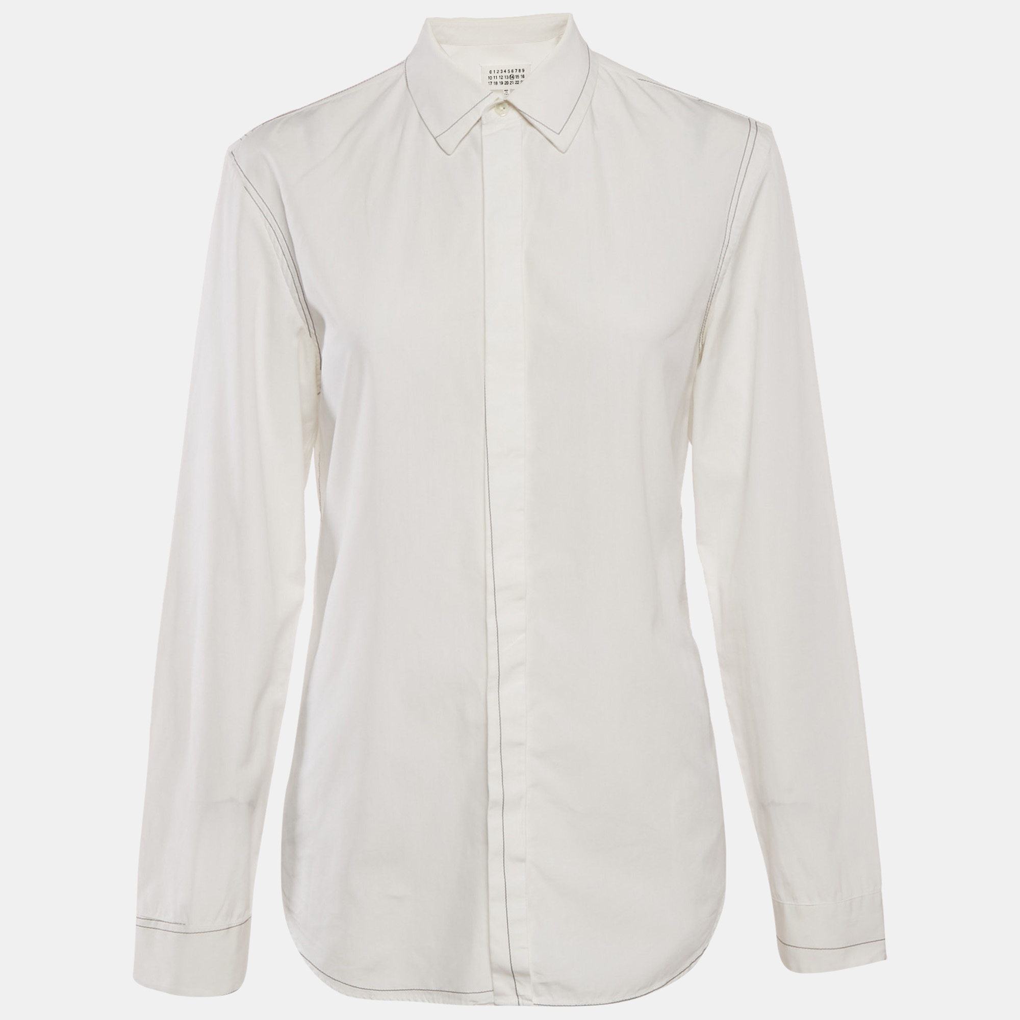 

Maison Martin Margiela White Cotton Contrast Trim Shirt M