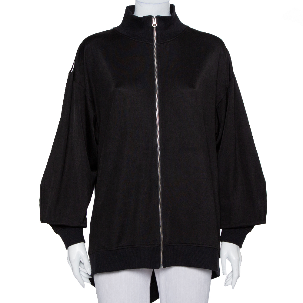 Pre Owned Maison Martin Margiela Black Knit High Neck Zip Front Jacket M