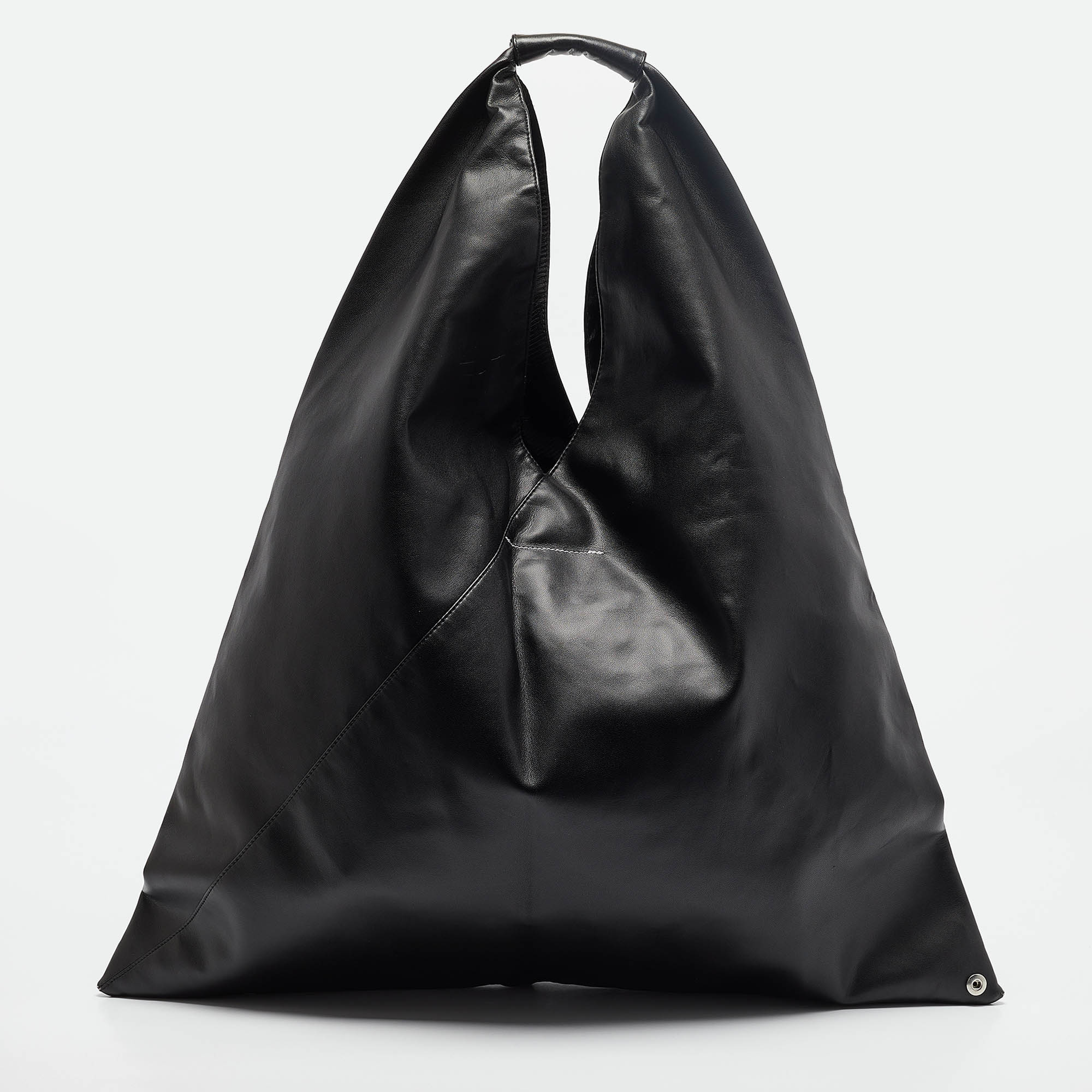 

MM6 Maison Martin Margiela Black Leather Triangle Tote