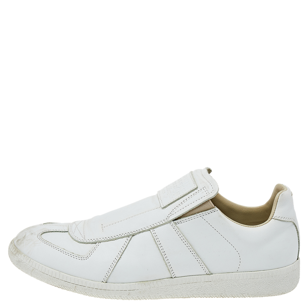 

Maison Martin Margiela White Leather Slip on Sneakers Size