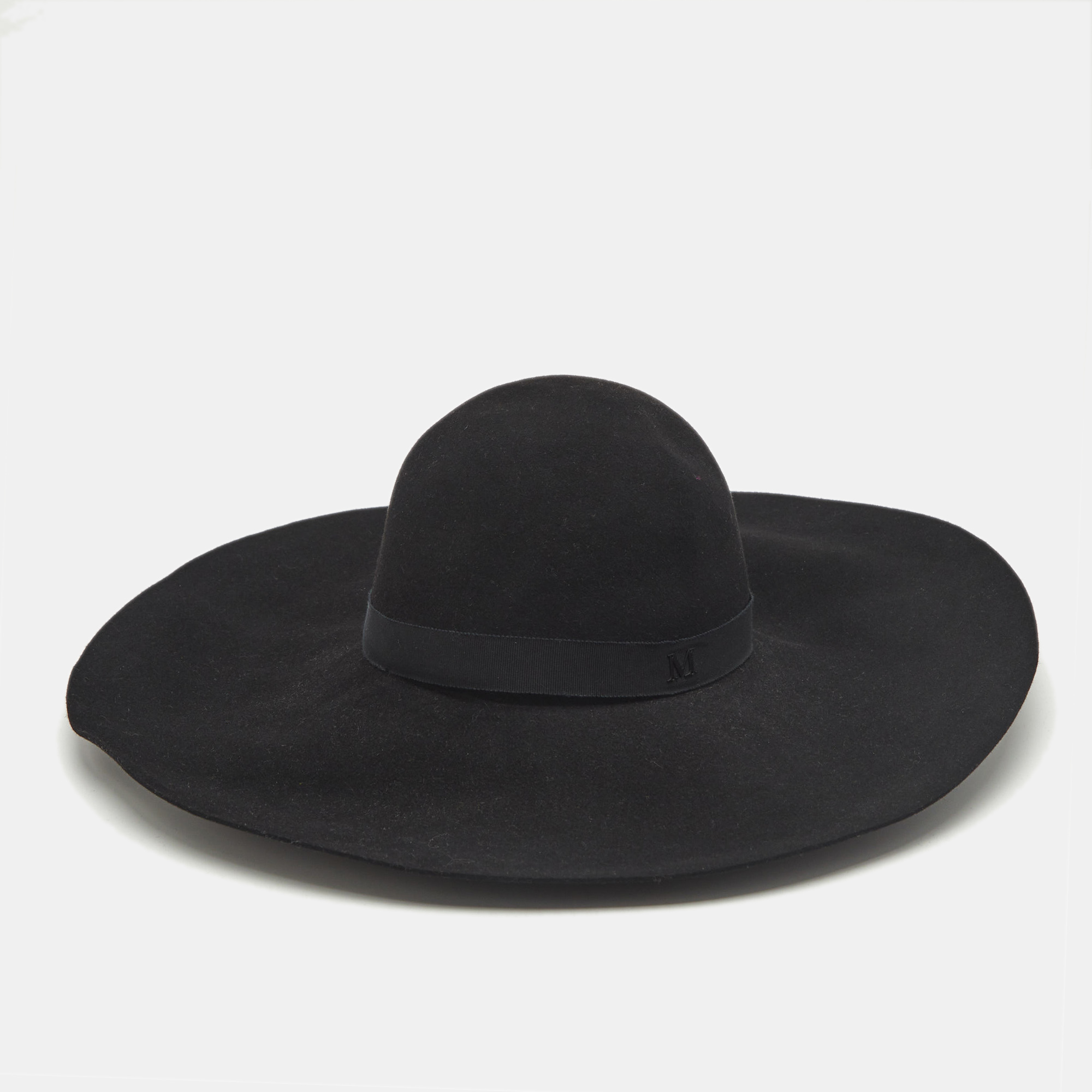 

Maison Michel Paris Black Blanche Felt Wide-Brim Hat