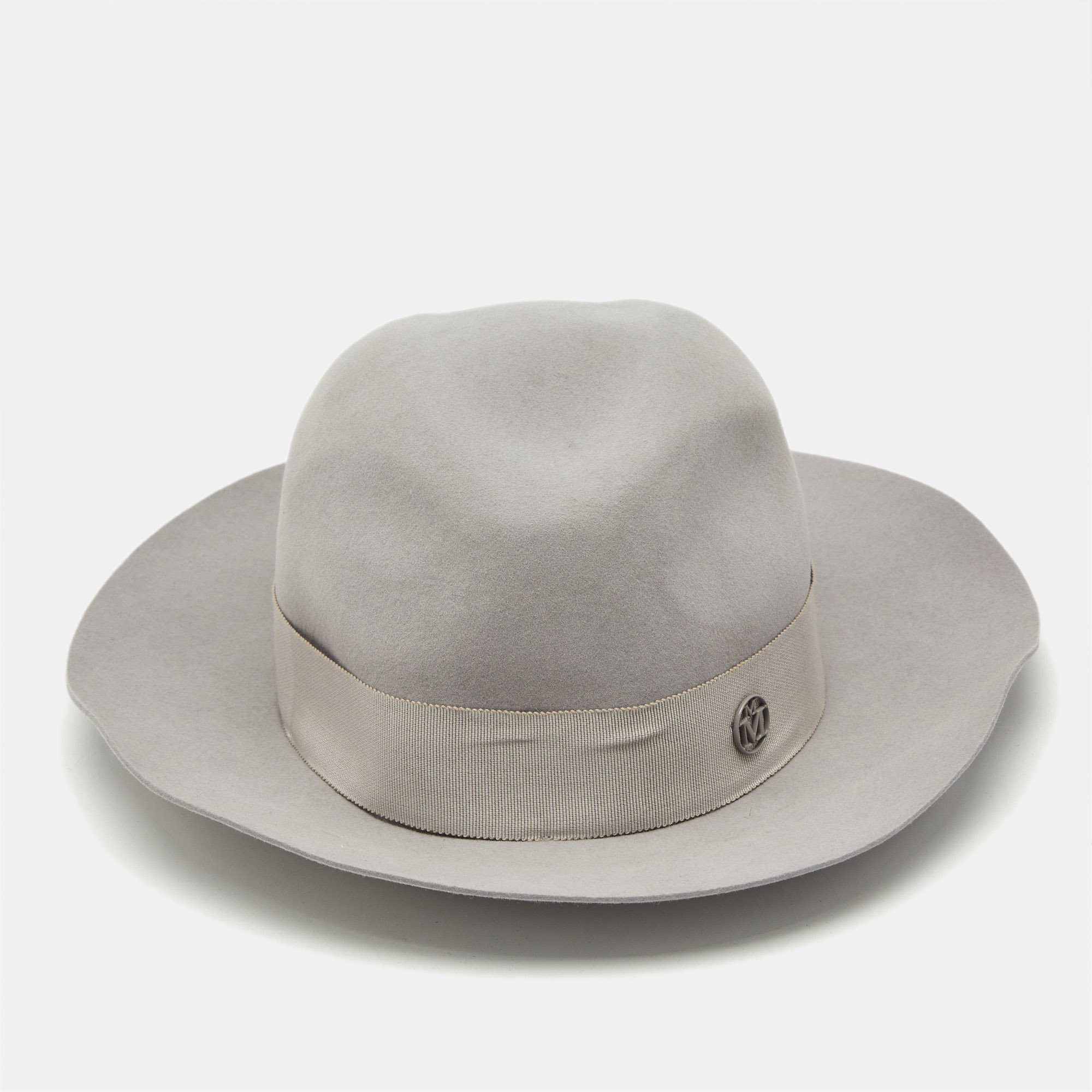 

Maison Michel Paris Grey Felt Henrietta Fedora Hat M