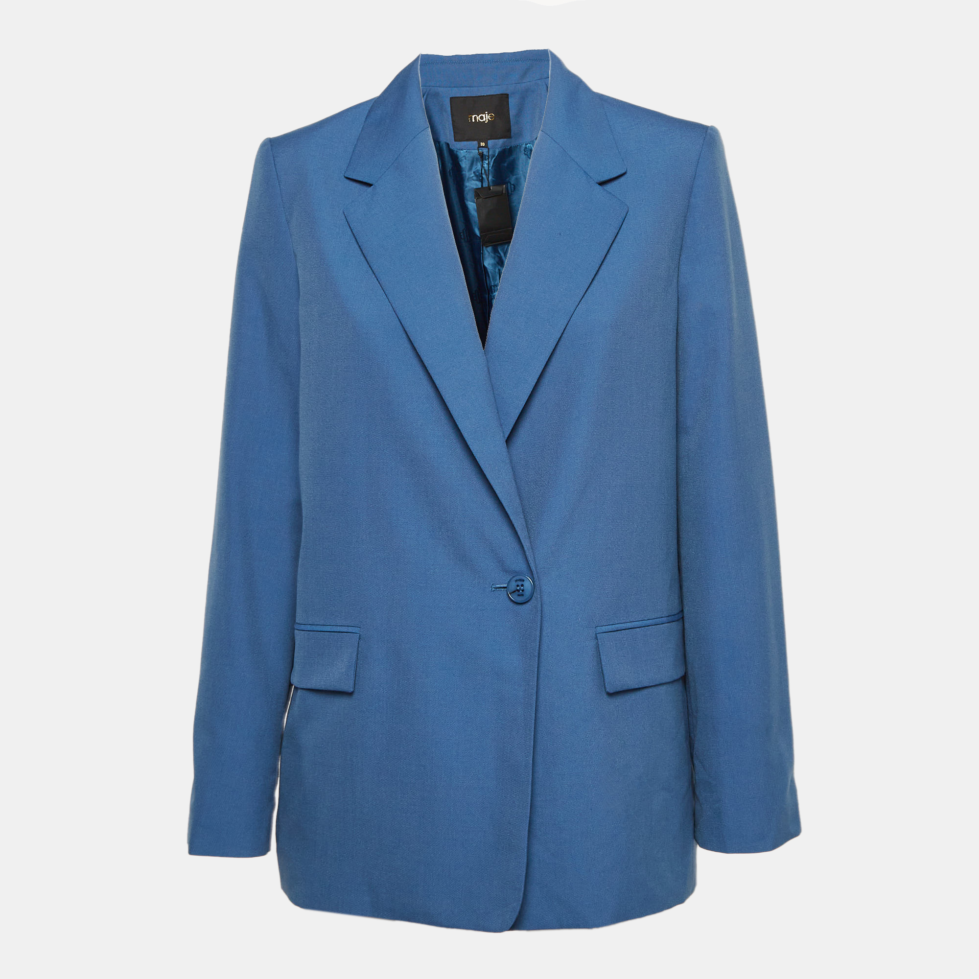 

Maje Blue Crepe Straight Tailored Blazer M