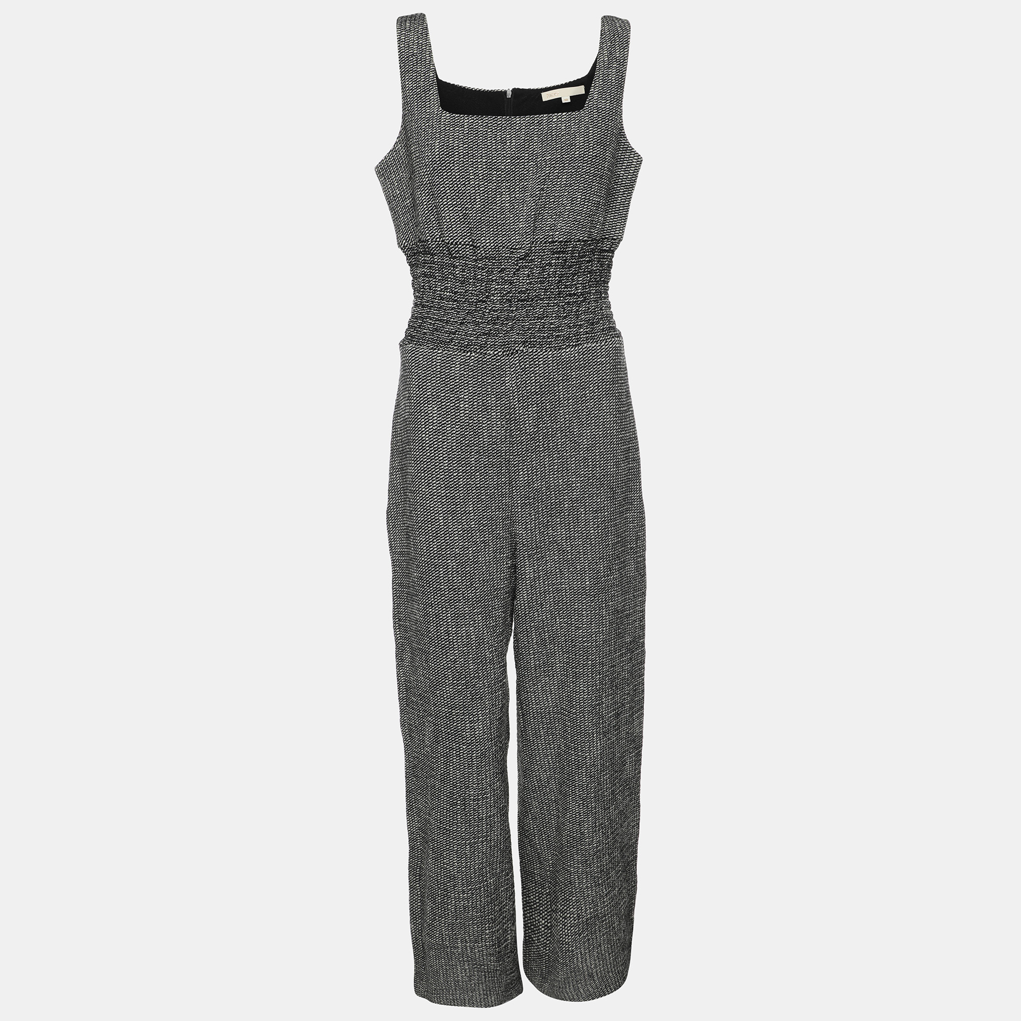 

Maje Black/White Tweed Sleeveless Jumpsuit XXS