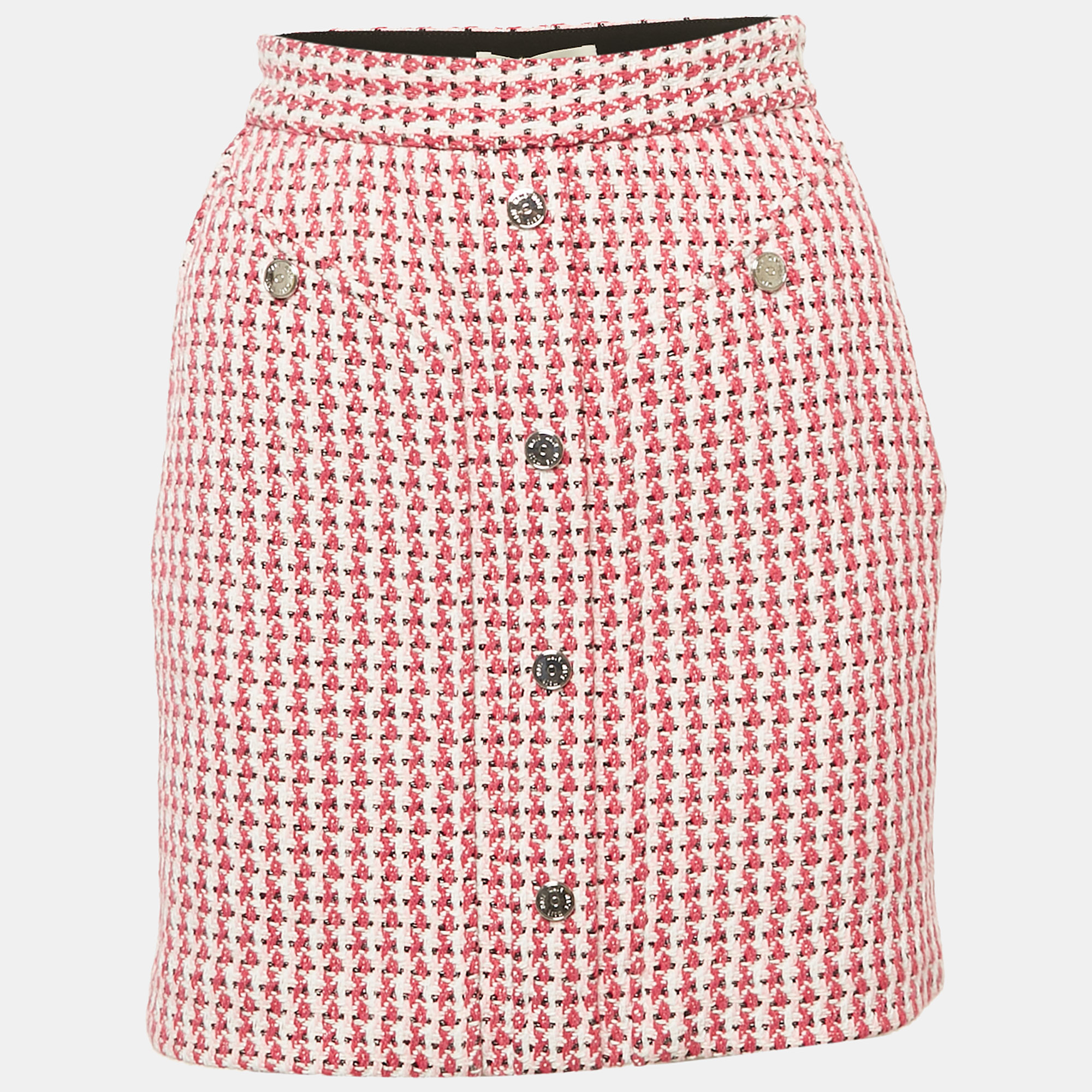 Pre-owned Maje Pink Tweed Mini Skirt Xs