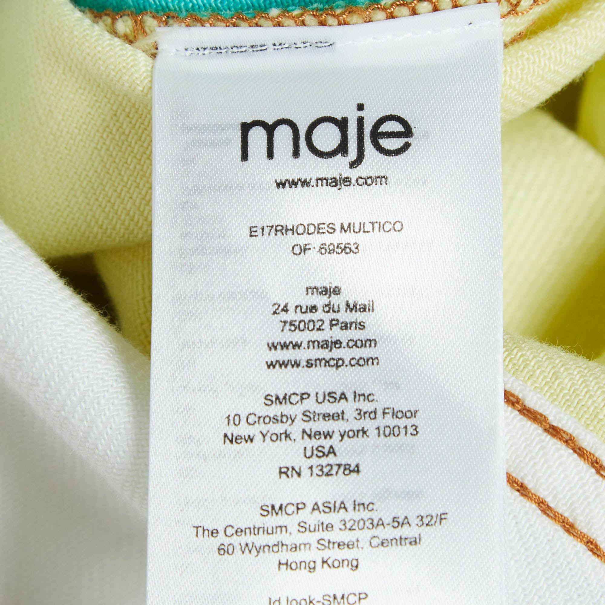 Maje Colorblocked Denim Buttoned Short Dress S 