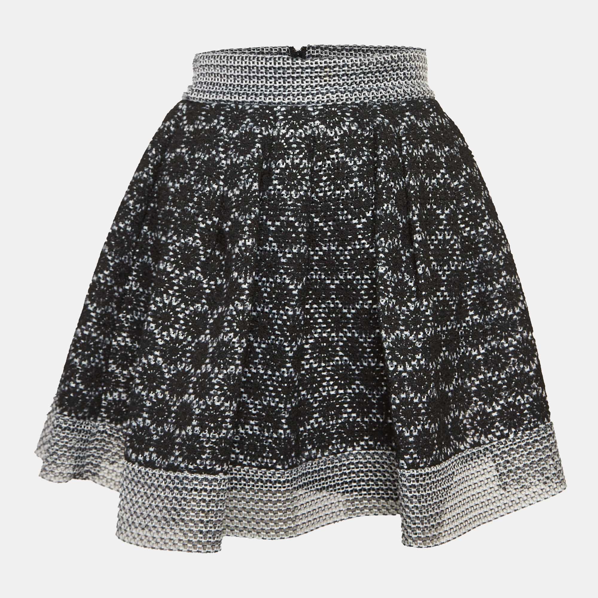 

Maje Black Basket Mesh Jania Pouf Skirt S