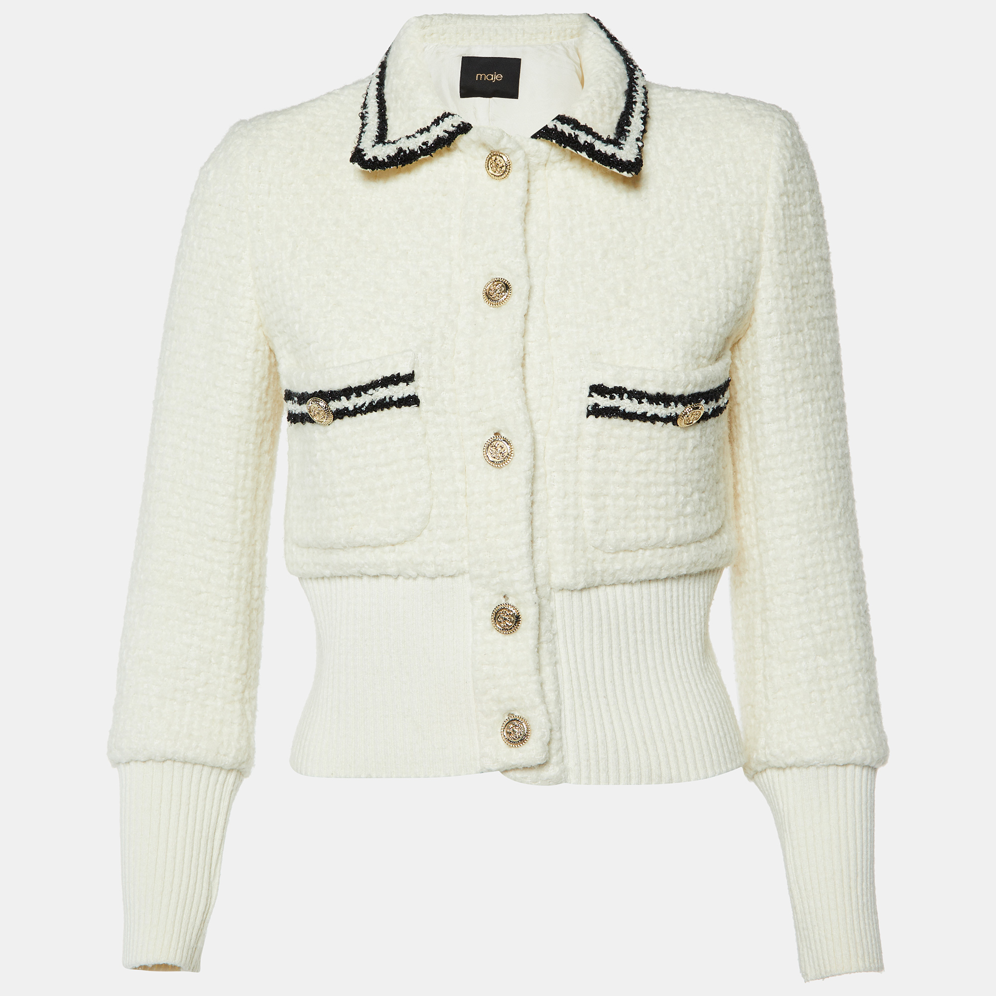 

Maje Off White Tweed Contrasting Jacket S