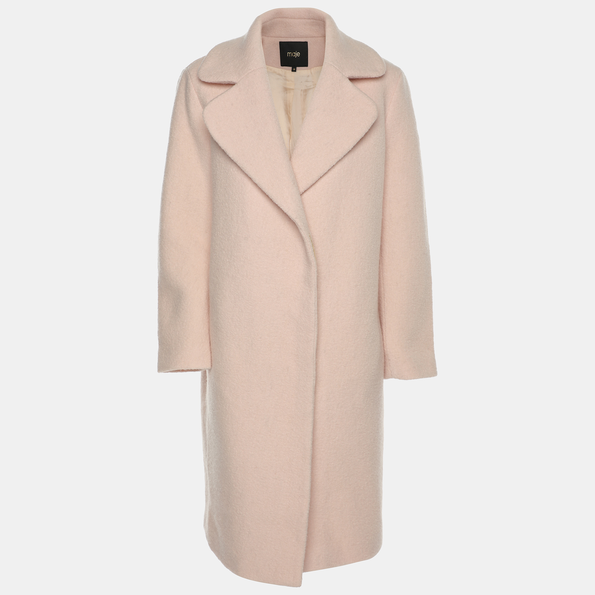 

Maje Pink Wool Button Front Coat M