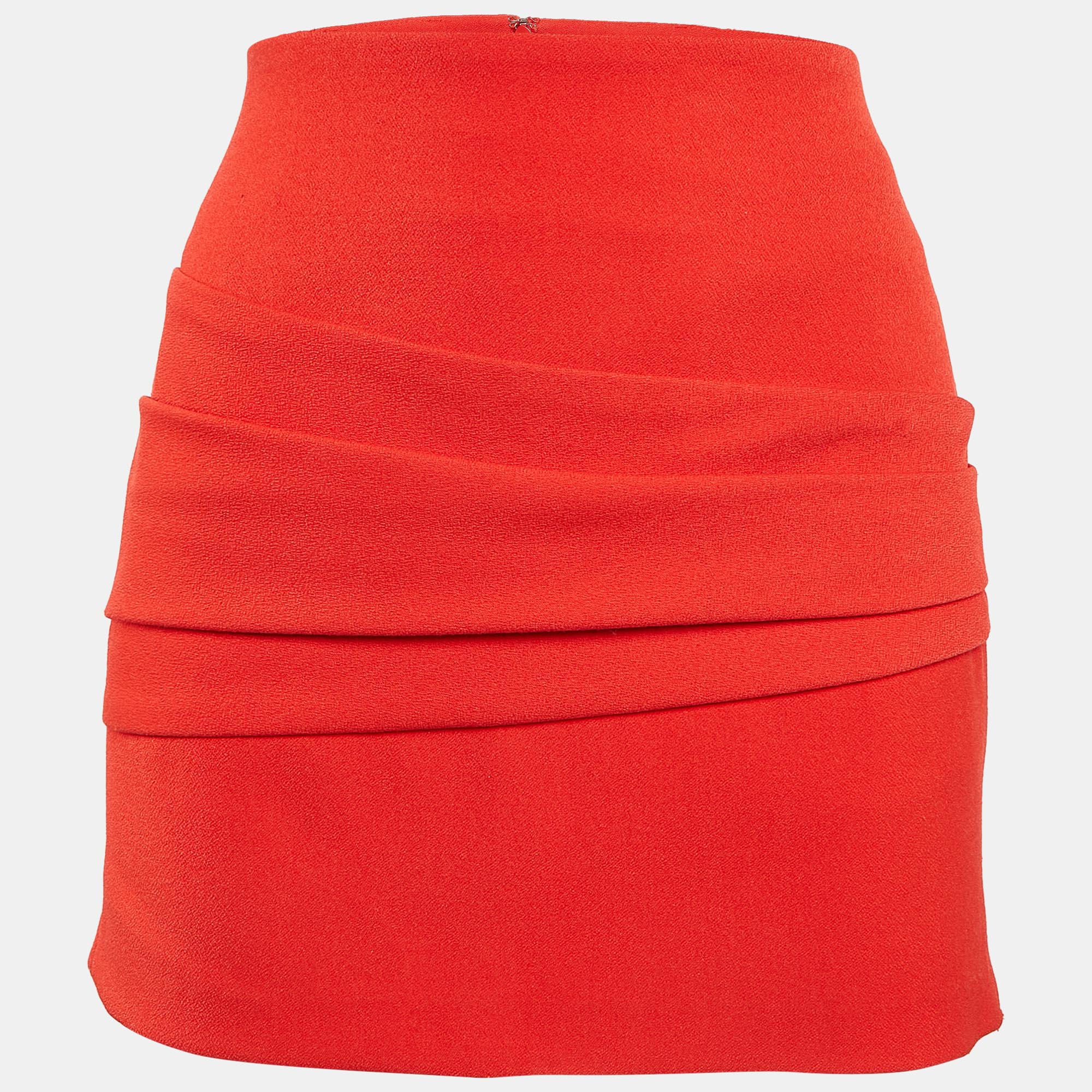 

Maje Red Crepe Pleated Mini Skirt S