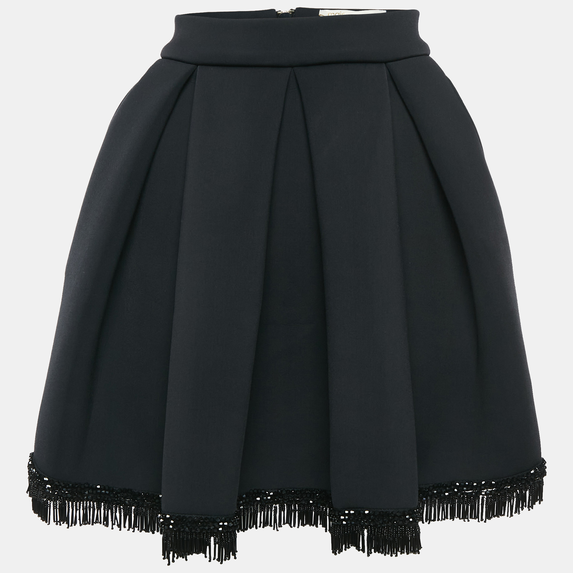 

Maje Black Jersey Bead Embellished Mini Skirt XS