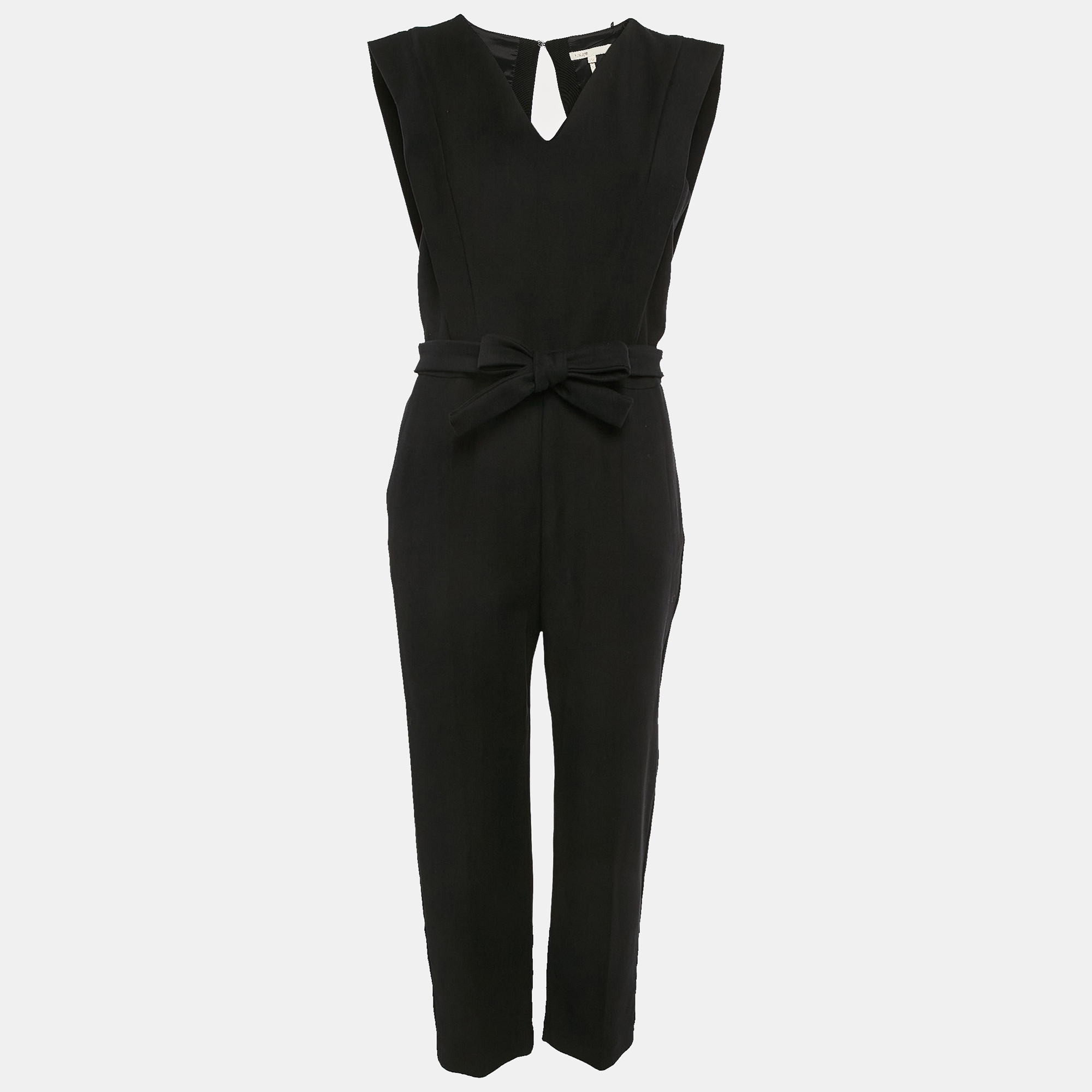 

Maje Black Cotton Blend V-Neck Sleeveless Plana Jumpsuit L