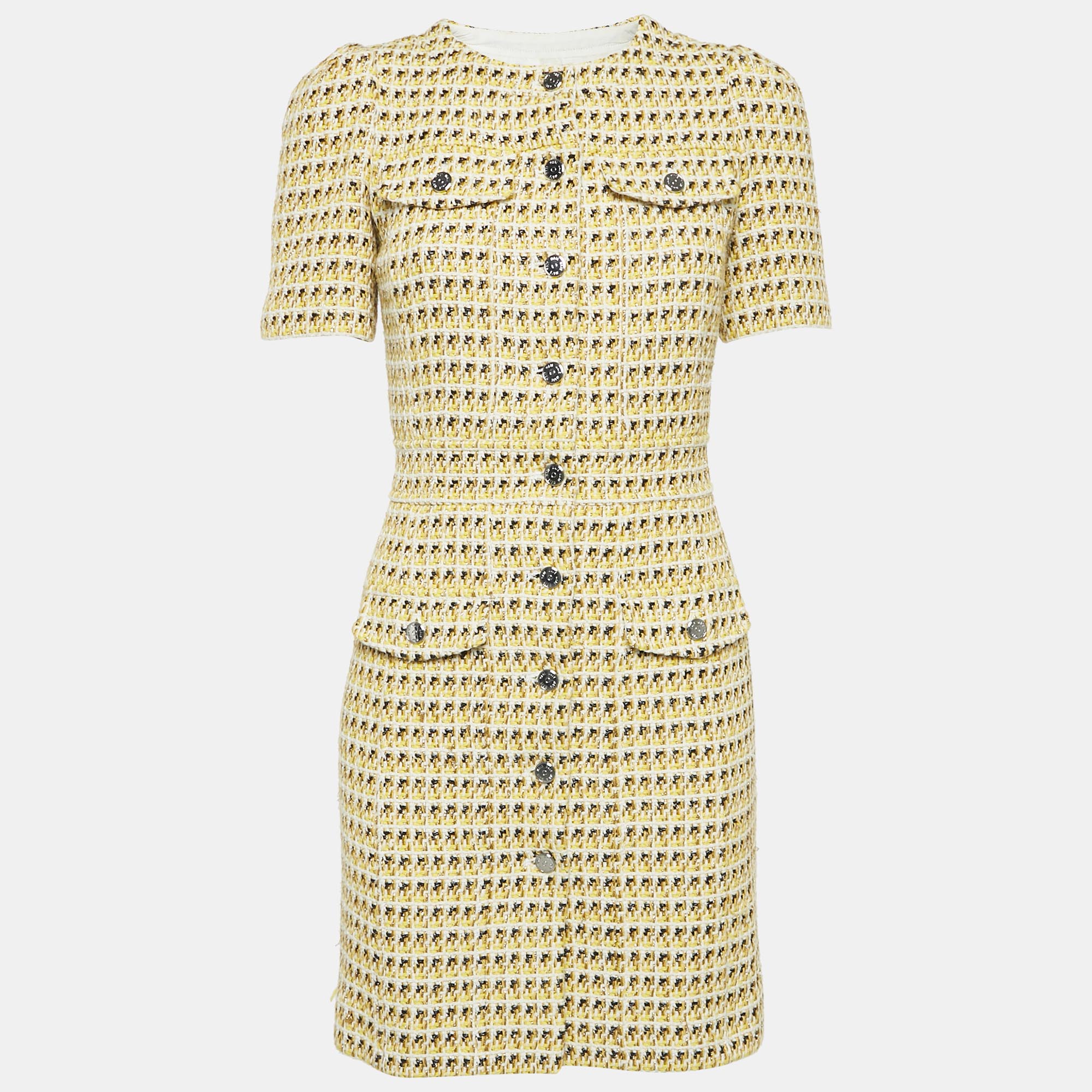

Maje Yellow Tweed Mini Dress S