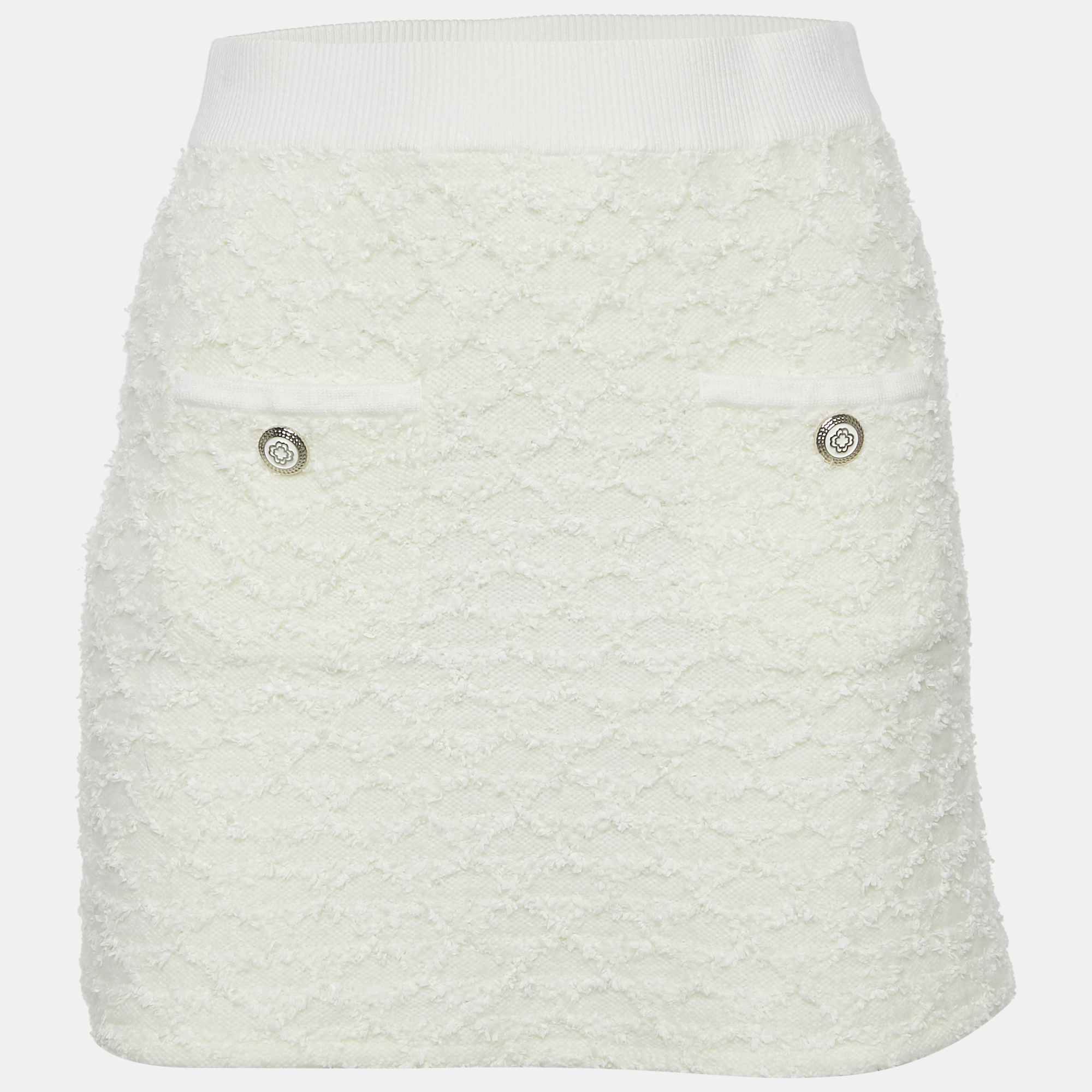 

Maje White Textured Tweed Knit Mini Skirt S