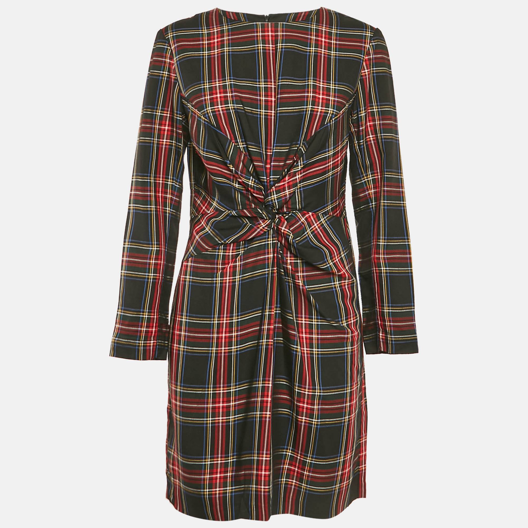 

Maje Black/Red Tartan Plaid Crepe Mini Dress L