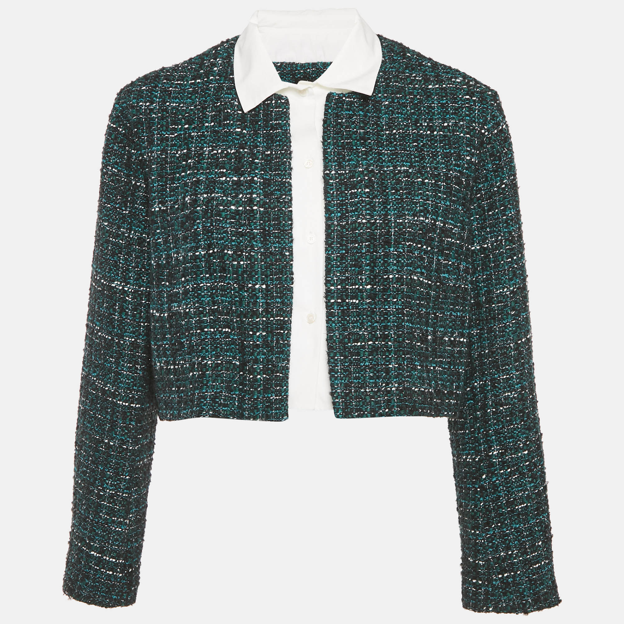 

Maje Forest Green Button Front Crop Jacket XL