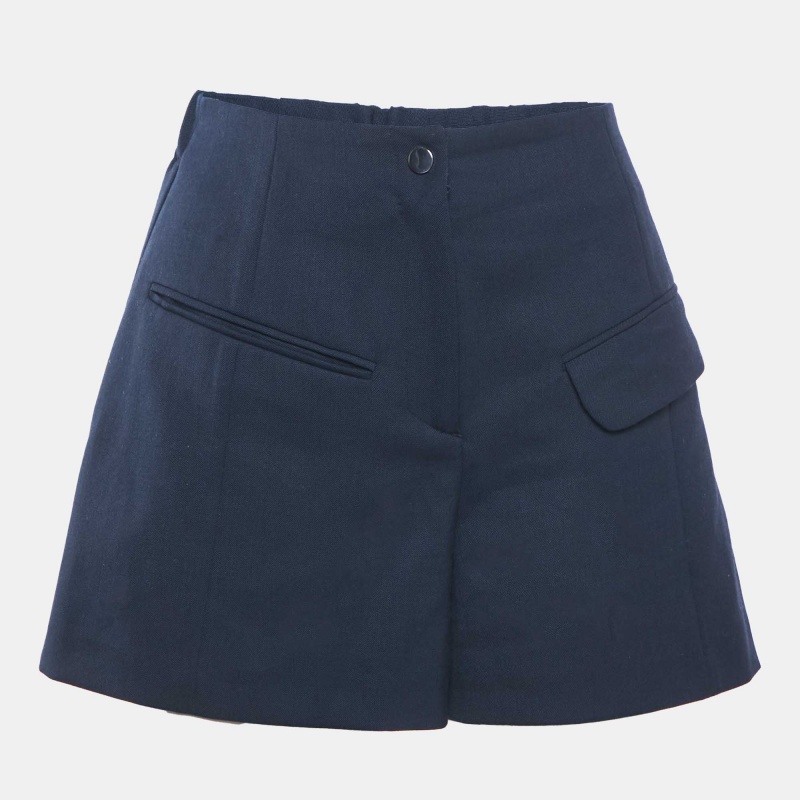 Pre-owned Maje Navy Blue Wool Blend Shorts S
