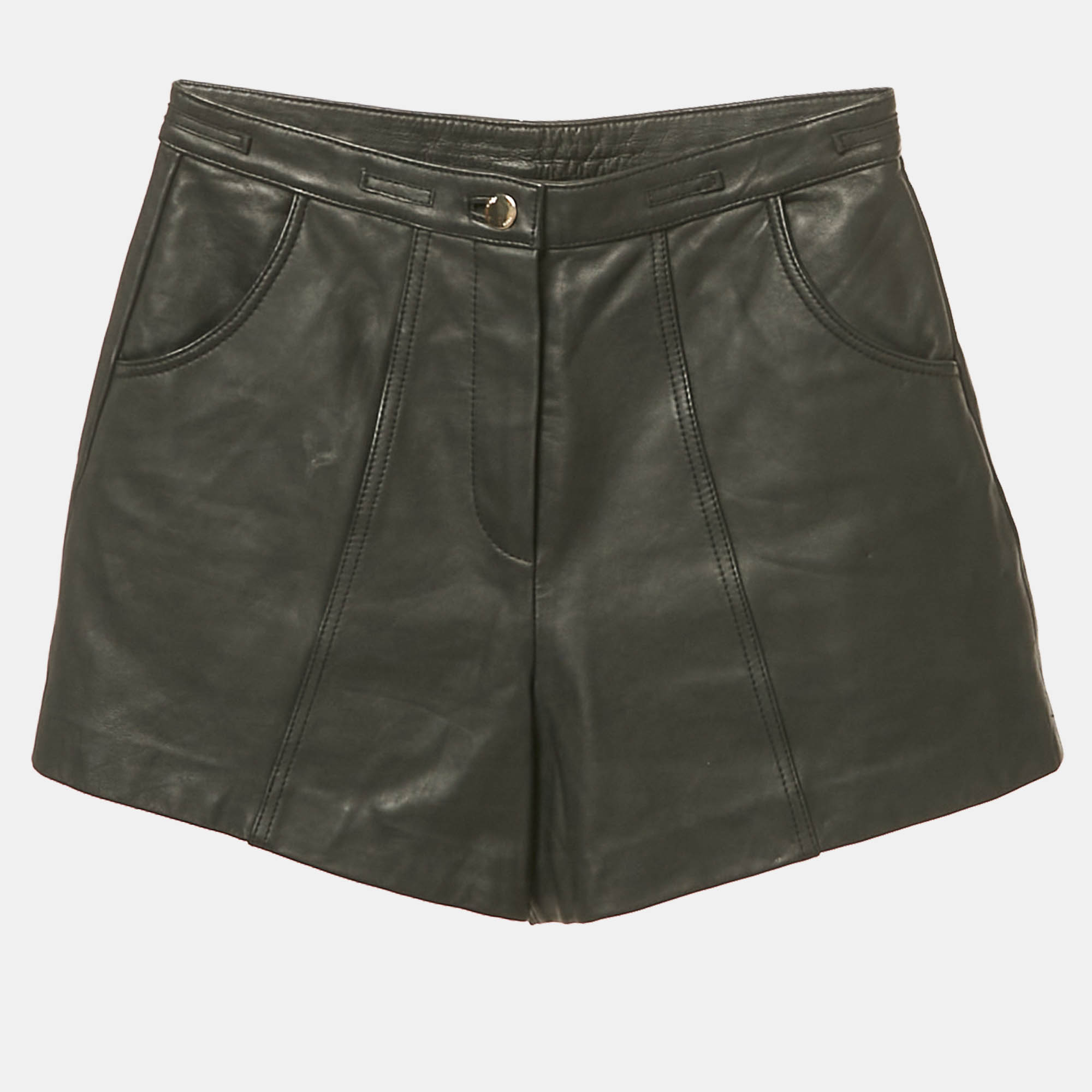 

Maje Black Real Leather Shorts S