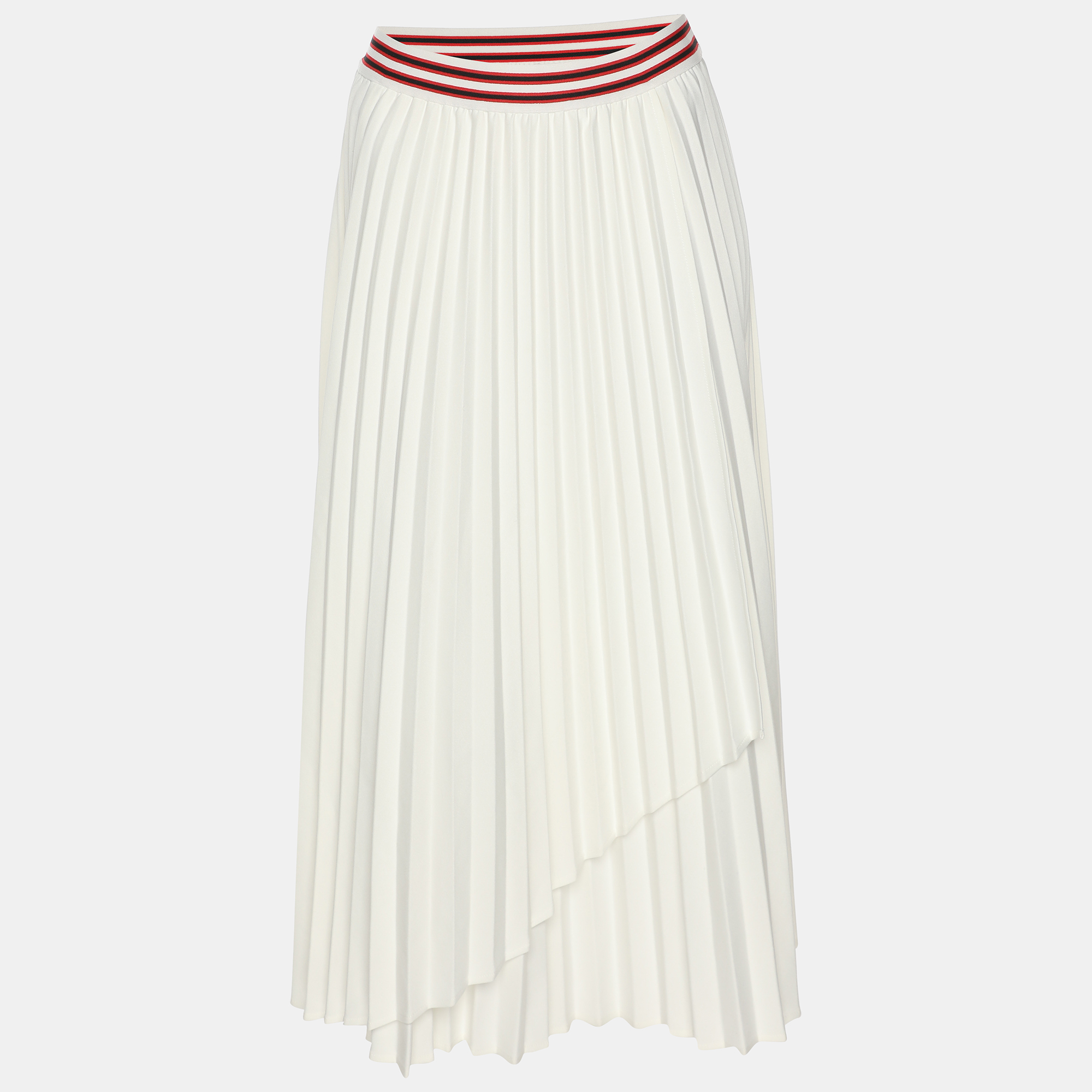 

Maje White Stetch Crepe Pleated Midi Skirt M
