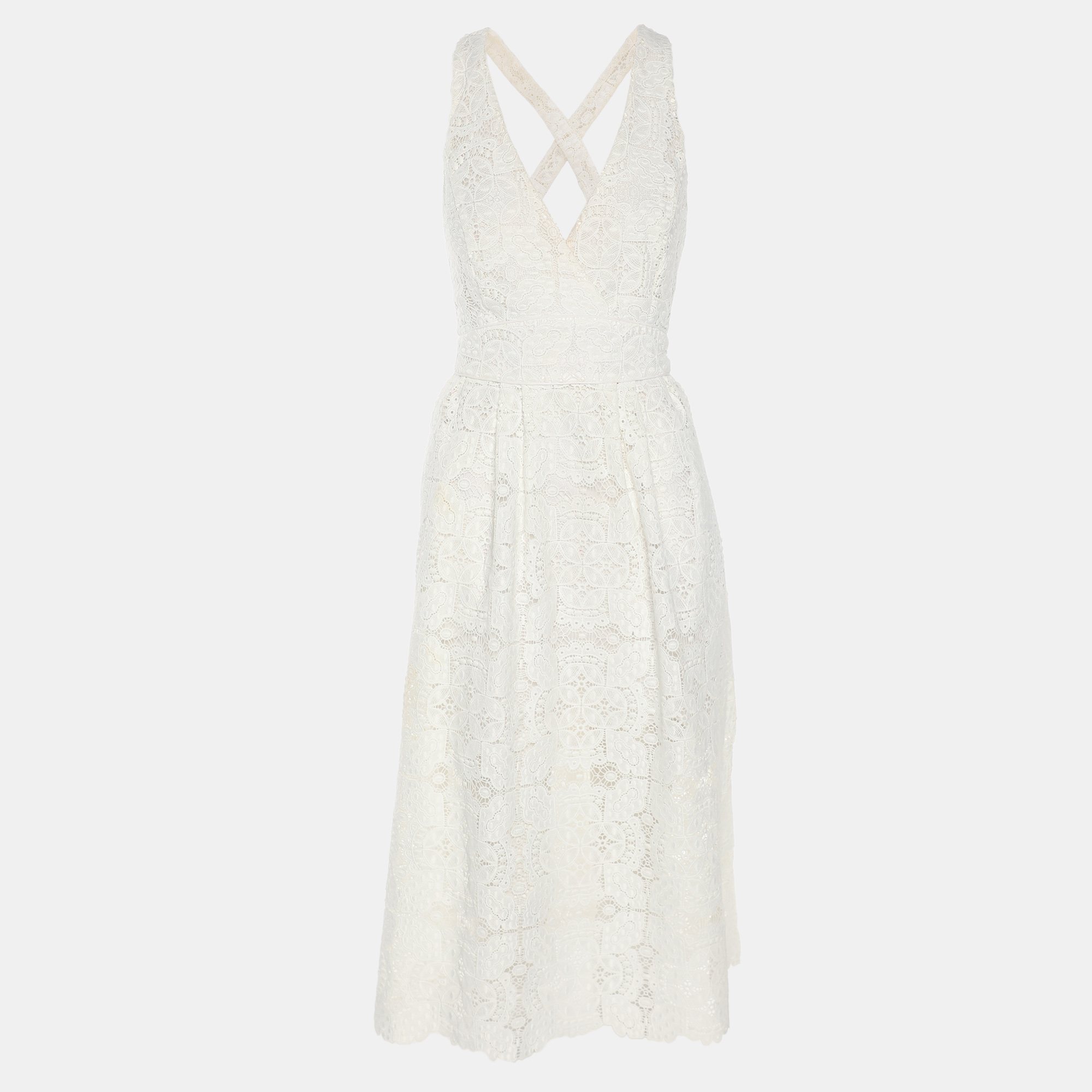 

Maje White Lace Sleeveless Dress M