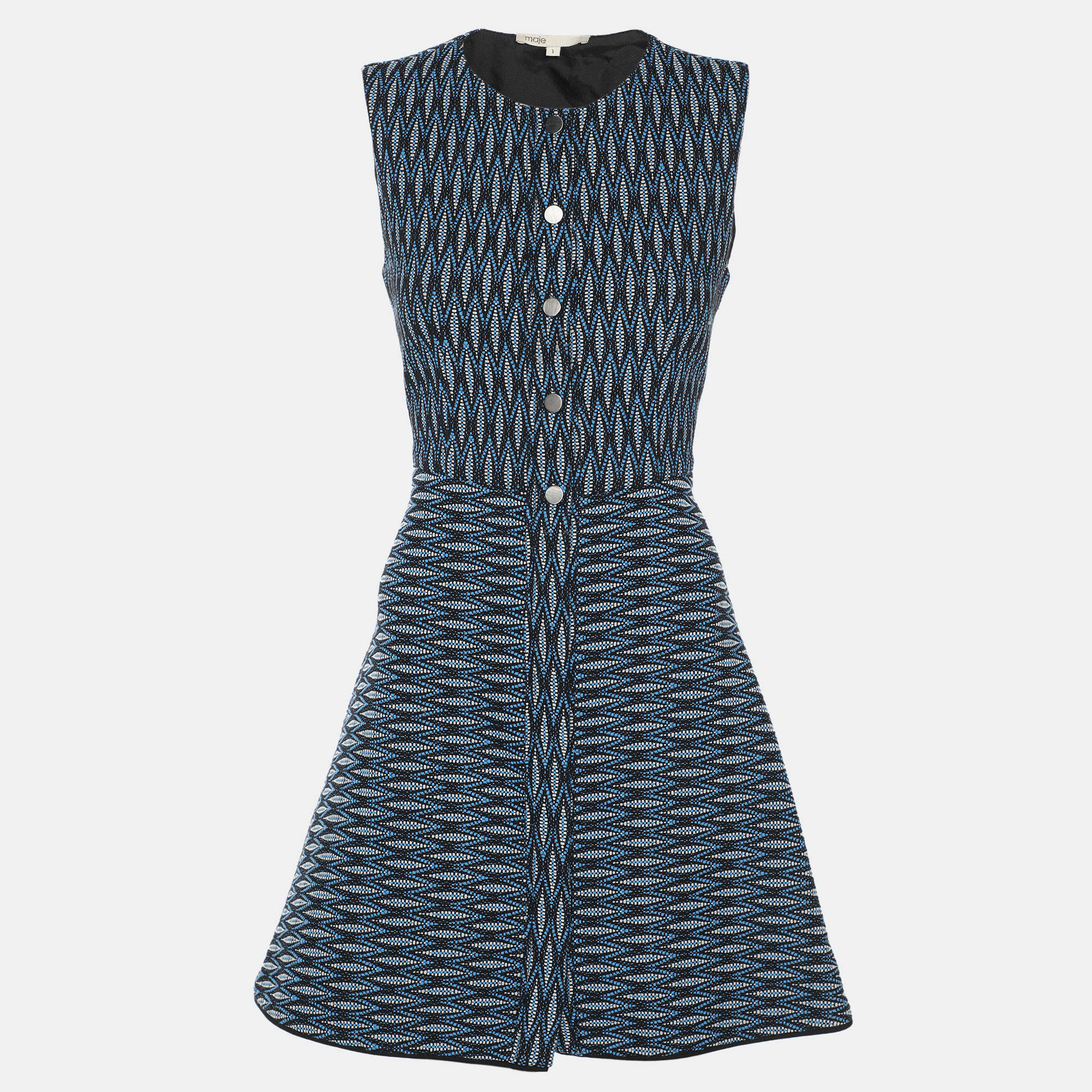 

Maje Blue Tweed Sleeveless Mini Dress S