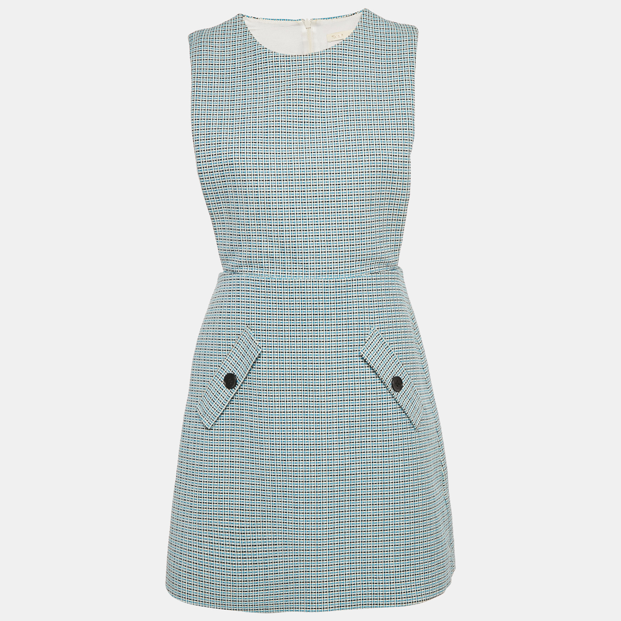 Maje Blue Patterned Cotton Riopa Mini Dress L