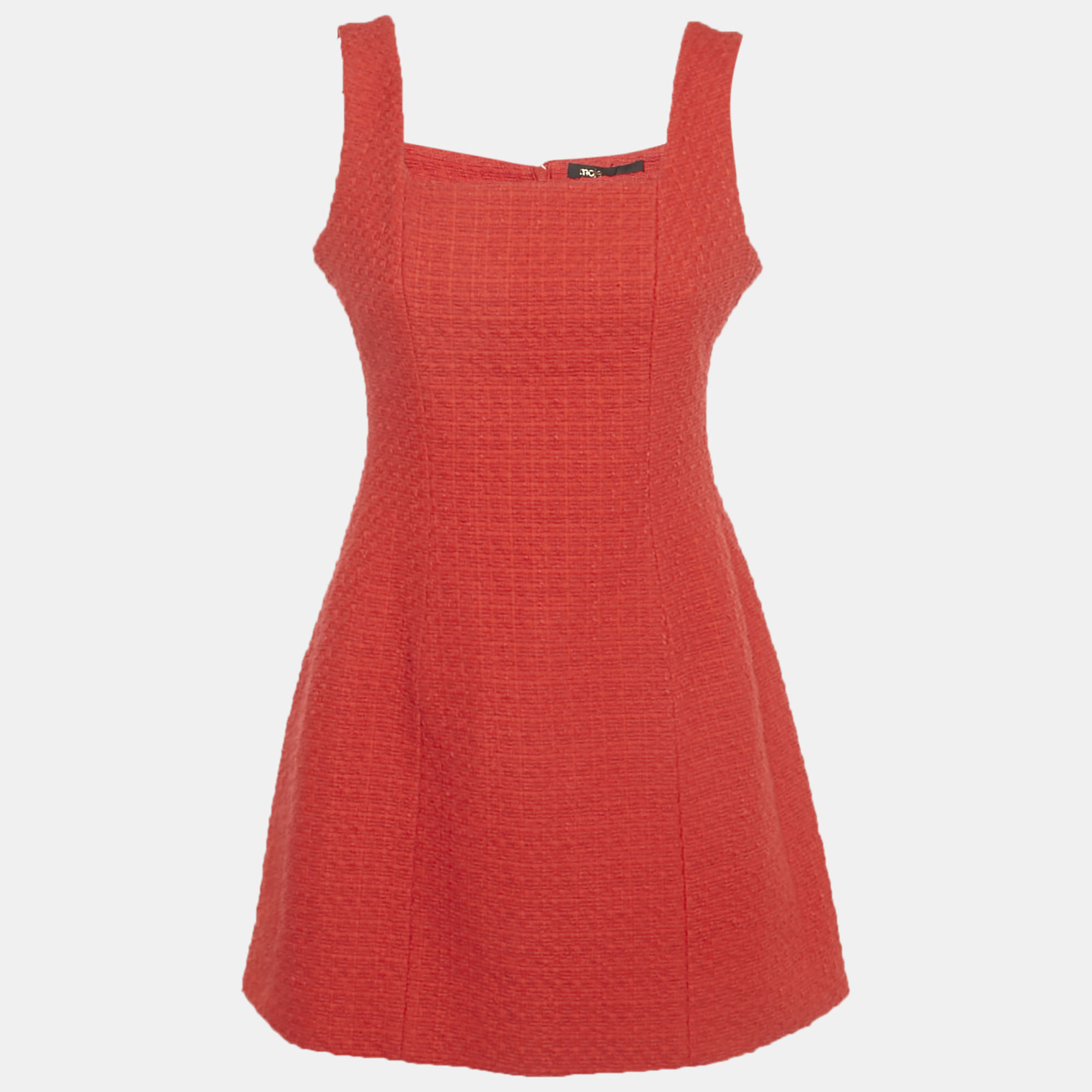 Pre-owned Maje Red Tweed Sleeveless Mini Dress S