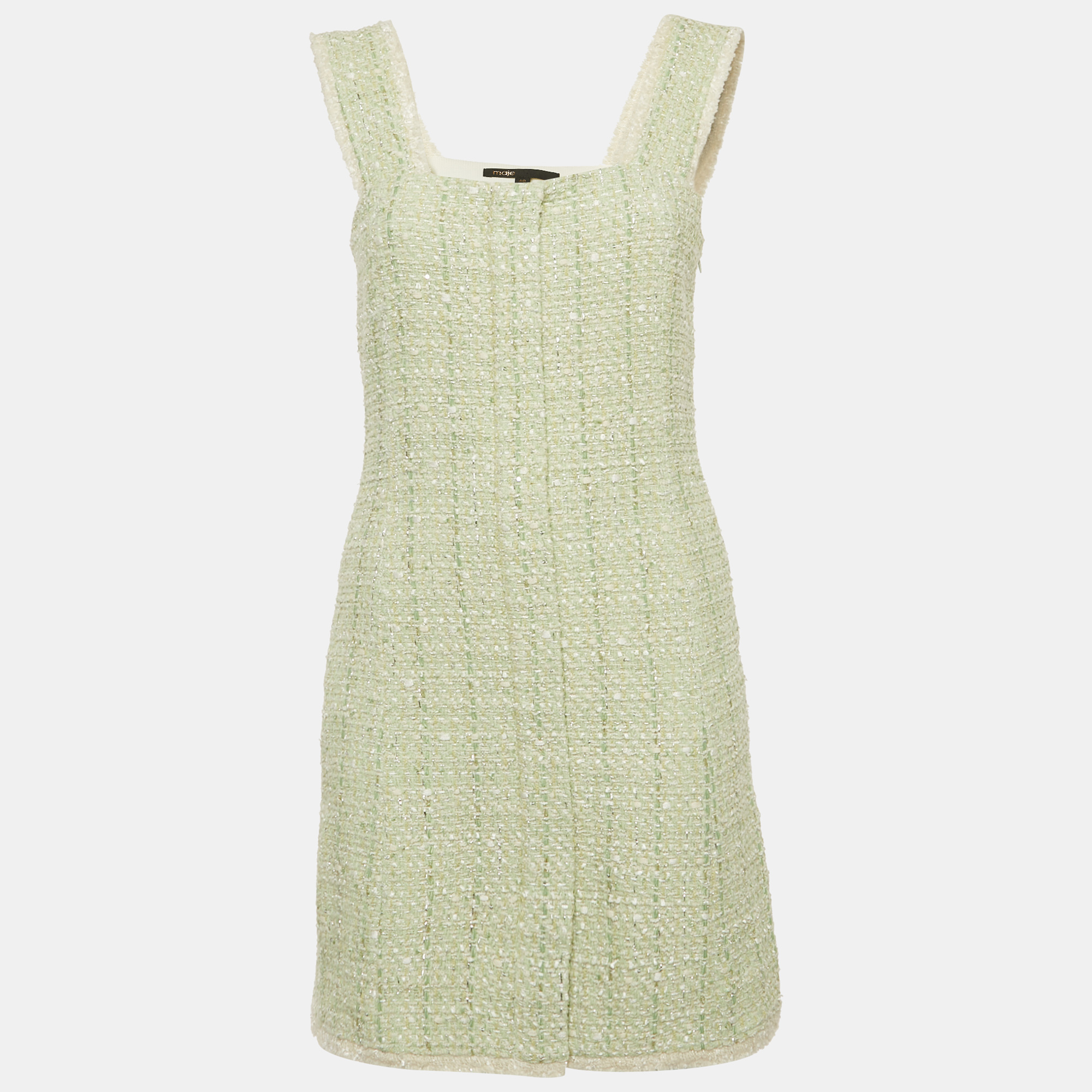 

Maje Green Lurex Tweed Sleeveless Mini Dress L