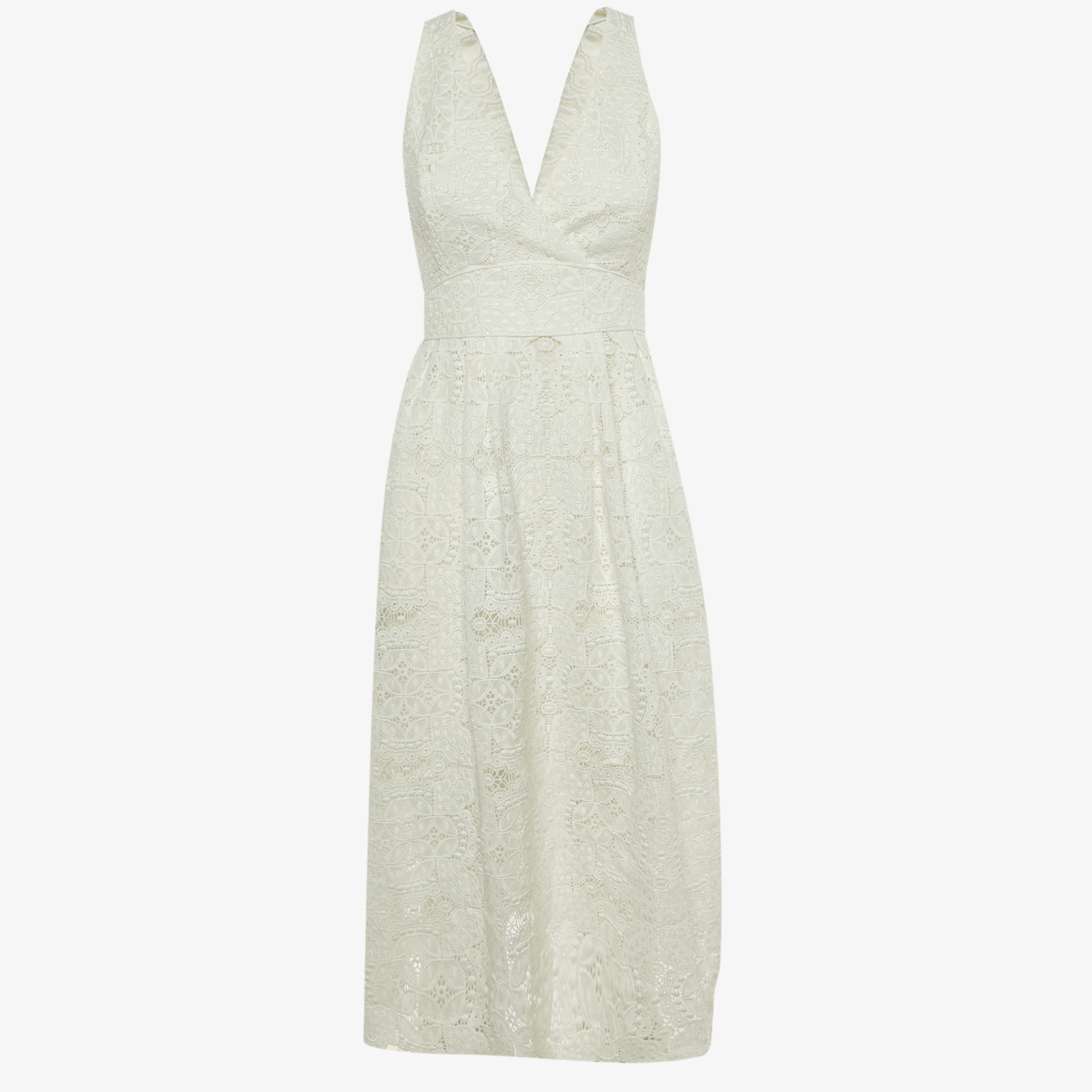 

Maje White Guipure Lace Rimani Midi Dress M